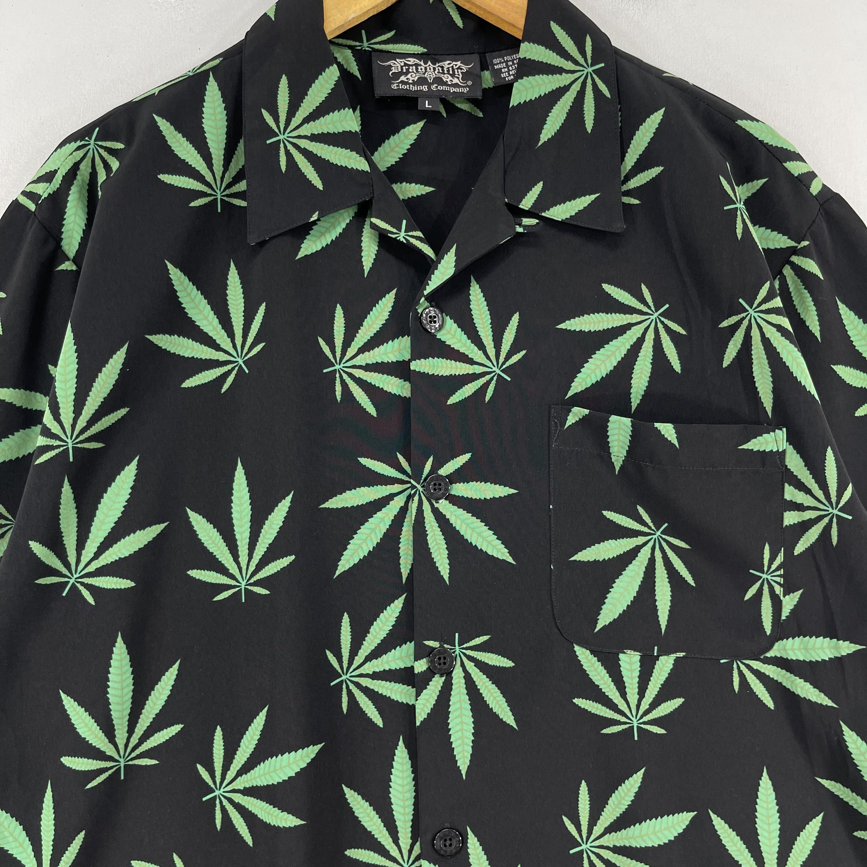 Japanese Brand × Snoop Dogg × Vintage Vintage Marijuana Smoke Weed All Over Print Button Up Shirt Size US L / EU 52-54 / 3 - 2 Thumbnail