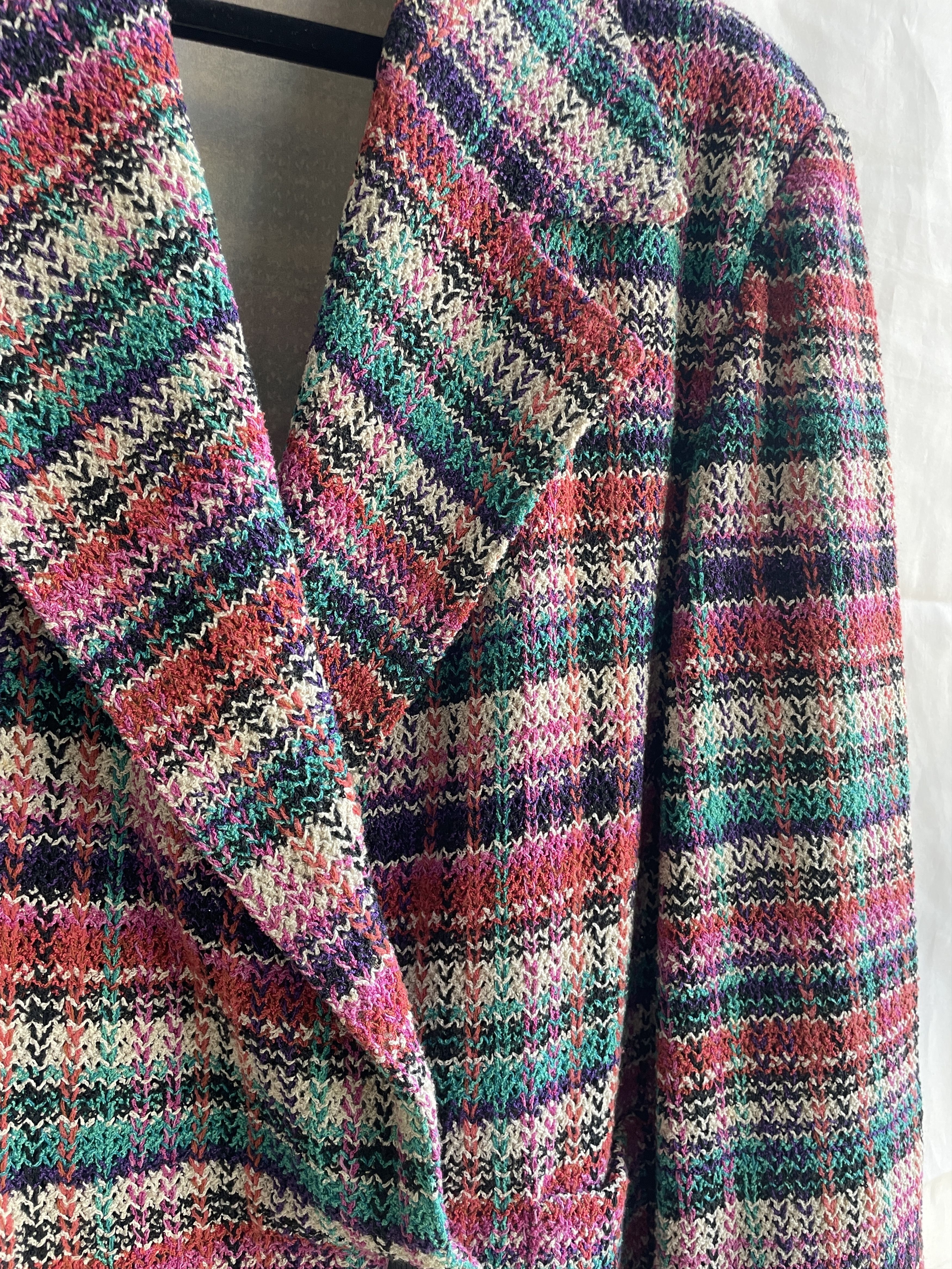 Missoni Missoni Vintage 90's Womens Woven Double Breasted Blazer Size L / US 10 / IT 46 - 5 Thumbnail