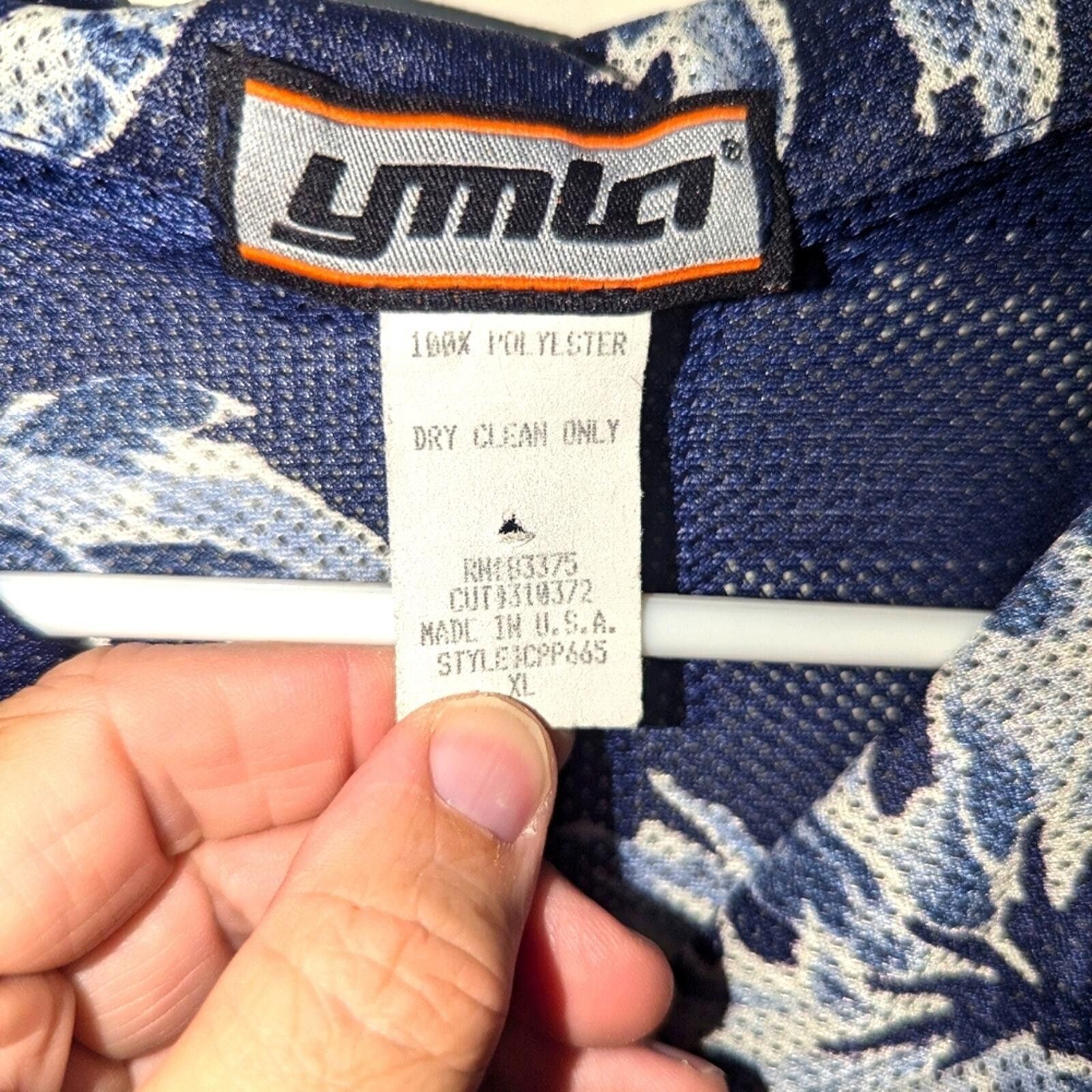 Designer ymla Jersey Style Button Down Size XL Blue Gray Palm Trees Size US XL / EU 56 / 4 - 5 Thumbnail
