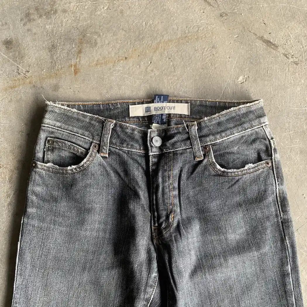 Japanese Brand Flare Japanese Vintage Bootcut Black Wash Jeans Waist 27 Size US 27 - 4 Thumbnail