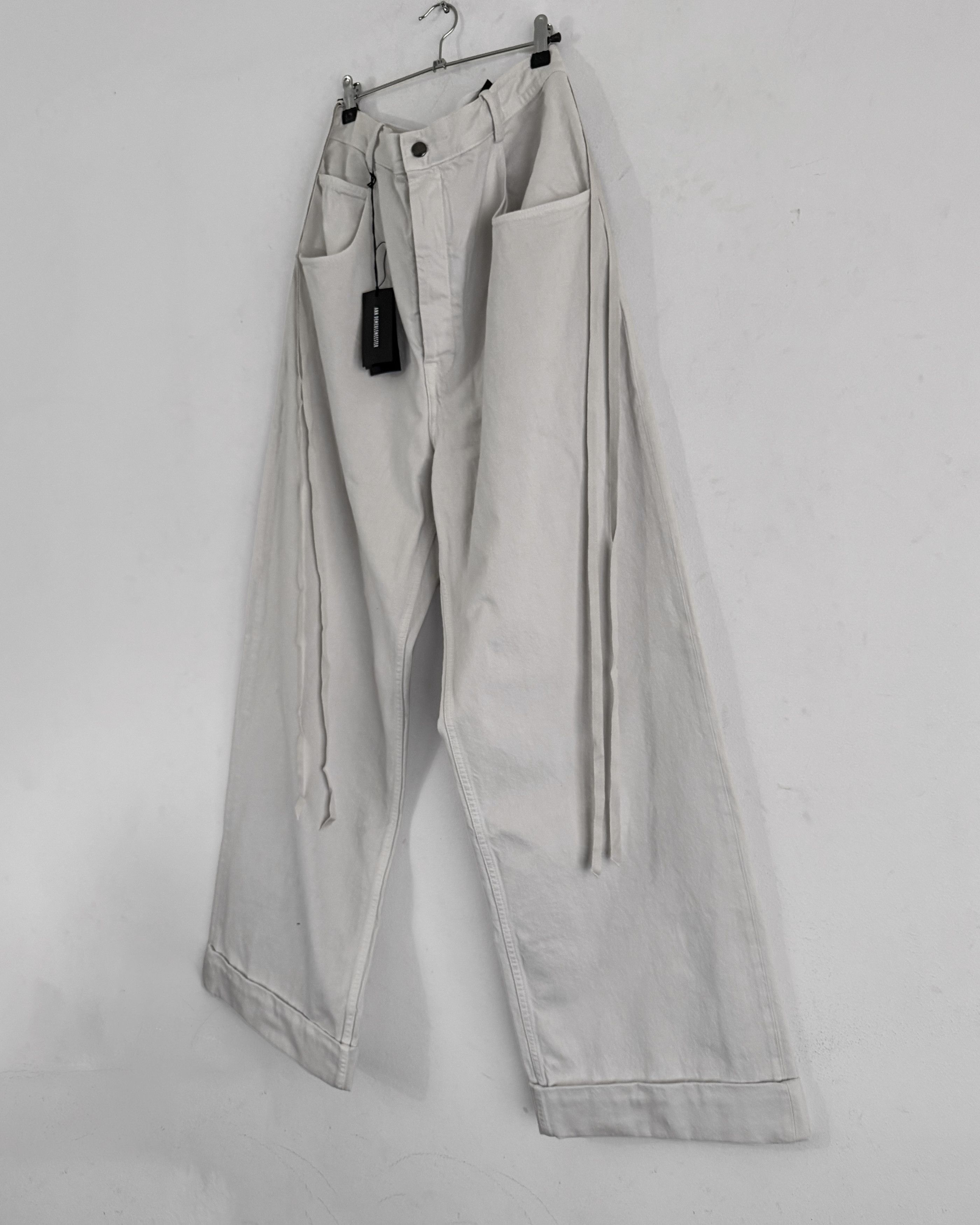 Ann Demeulemeester High Comfort Strap Trousers Denim Ivory Size US 34 / EU 50 - 12 Thumbnail