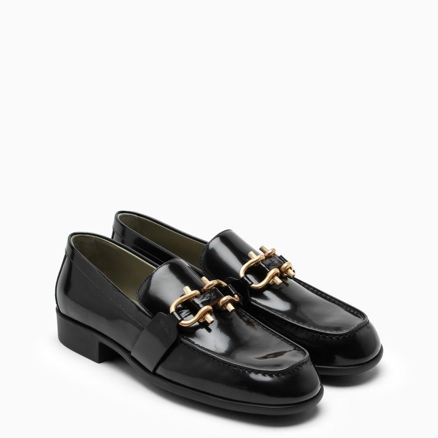 image of Bottega Veneta O1D2Blof0224 Monsieur Loafers Patent Leather In Black, Women's (Size 11)