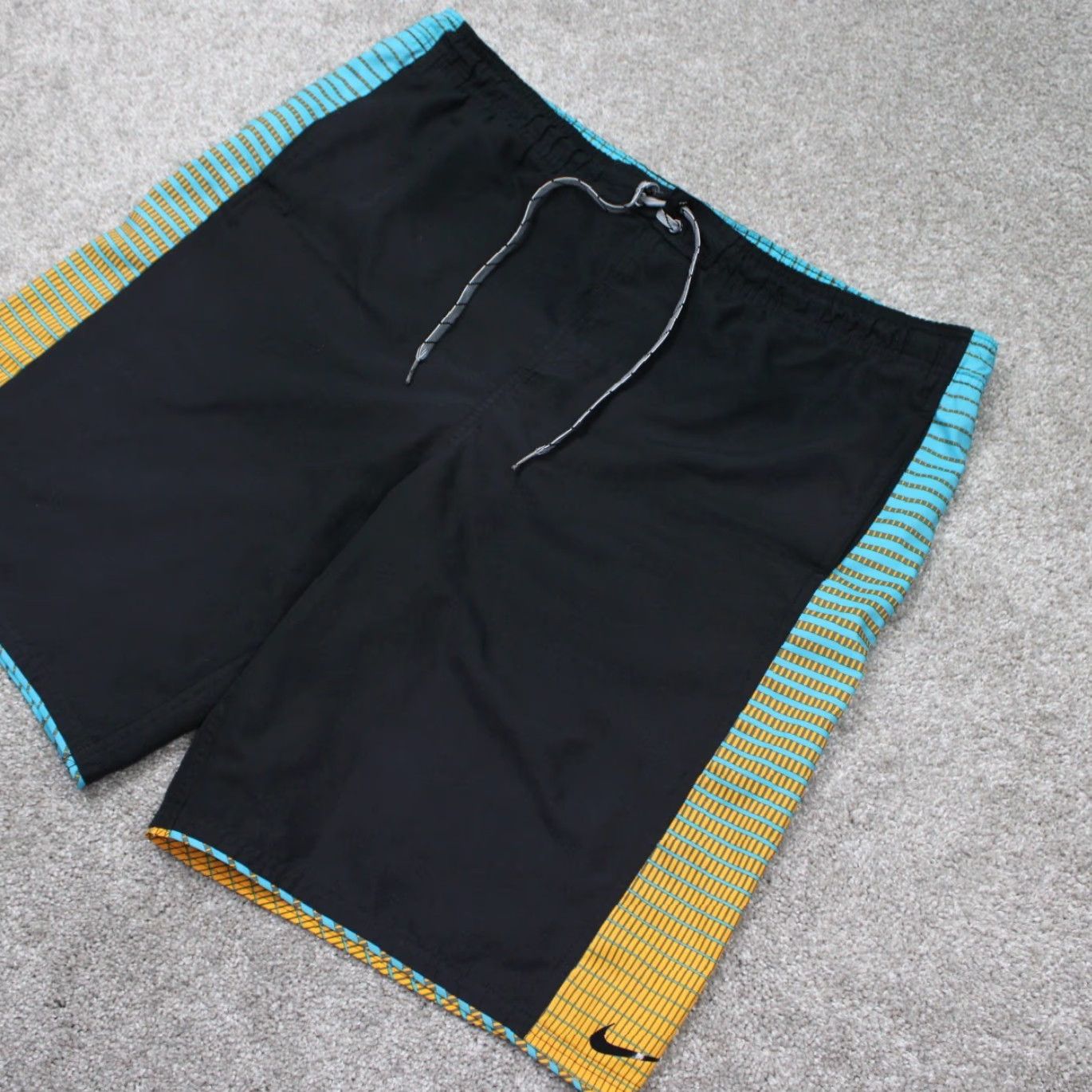 Nike Nike Swim Trunks Mens XL Black/Blue Lined Polyester Drawstring 11" Inseam Trunks Size ONE SIZE - 3 Thumbnail
