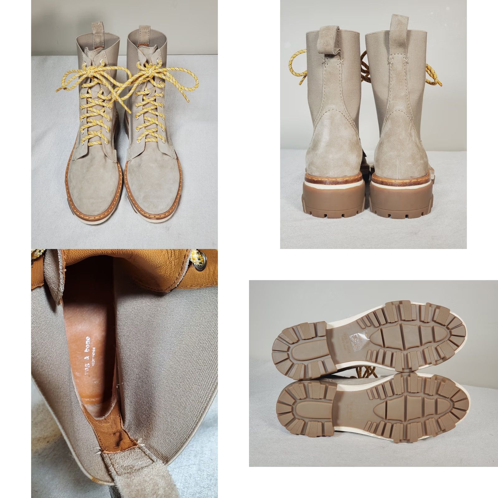 Rag & Bone Rag & Bone New York Shiloh Combat Boots Light Sand Suede Women's US 9 Beige Leather Lining - Suede Combat Boots, Rag & Bone Women, Light Sand, 9 Size US 9 / IT 39 - 8 Thumbnail