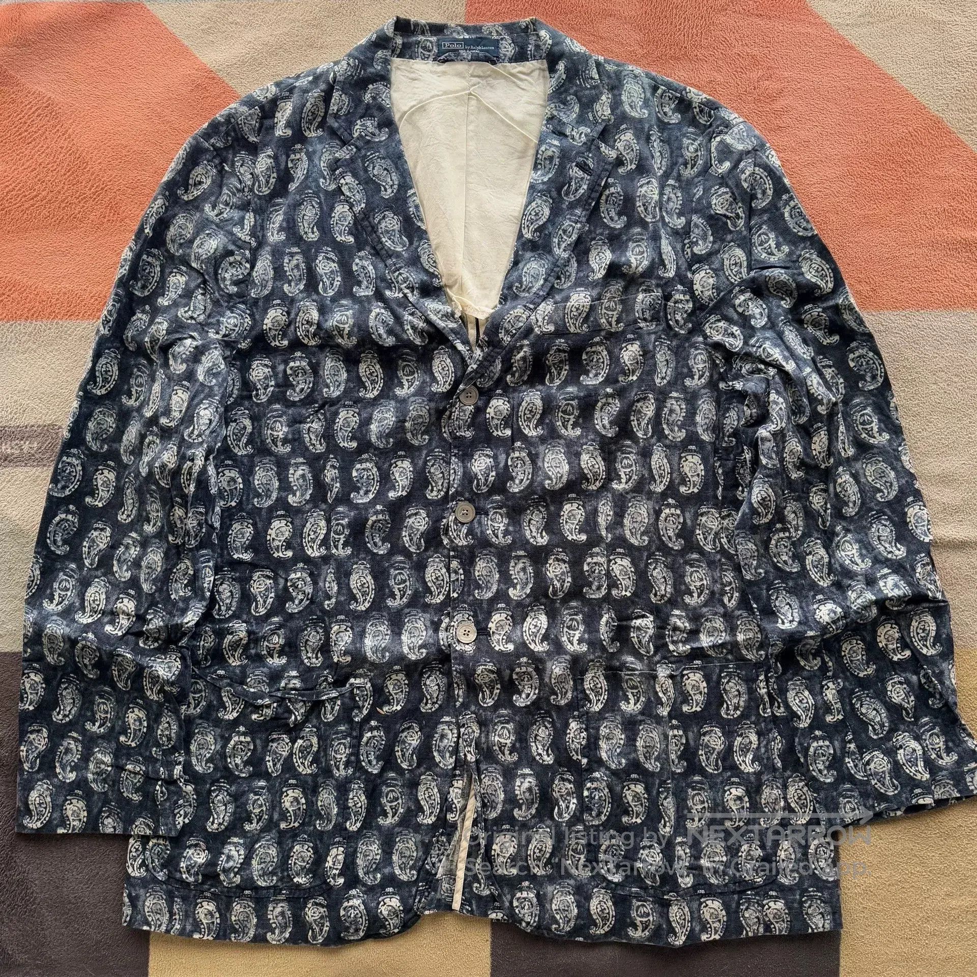 Polo Ralph Lauren Ralph Lauren Indigo Paisley Cotton Blazer. Size US XL / EU 56 / 4 - 1 Thumbnail