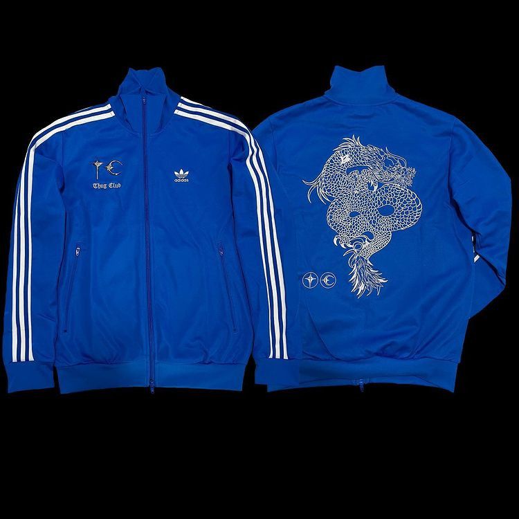 Adidas × Thug Club Thug Club Adidas Dragon Beckenbauer Track Top Blue Size US XXL / EU 58 / 5 - 9 Thumbnail