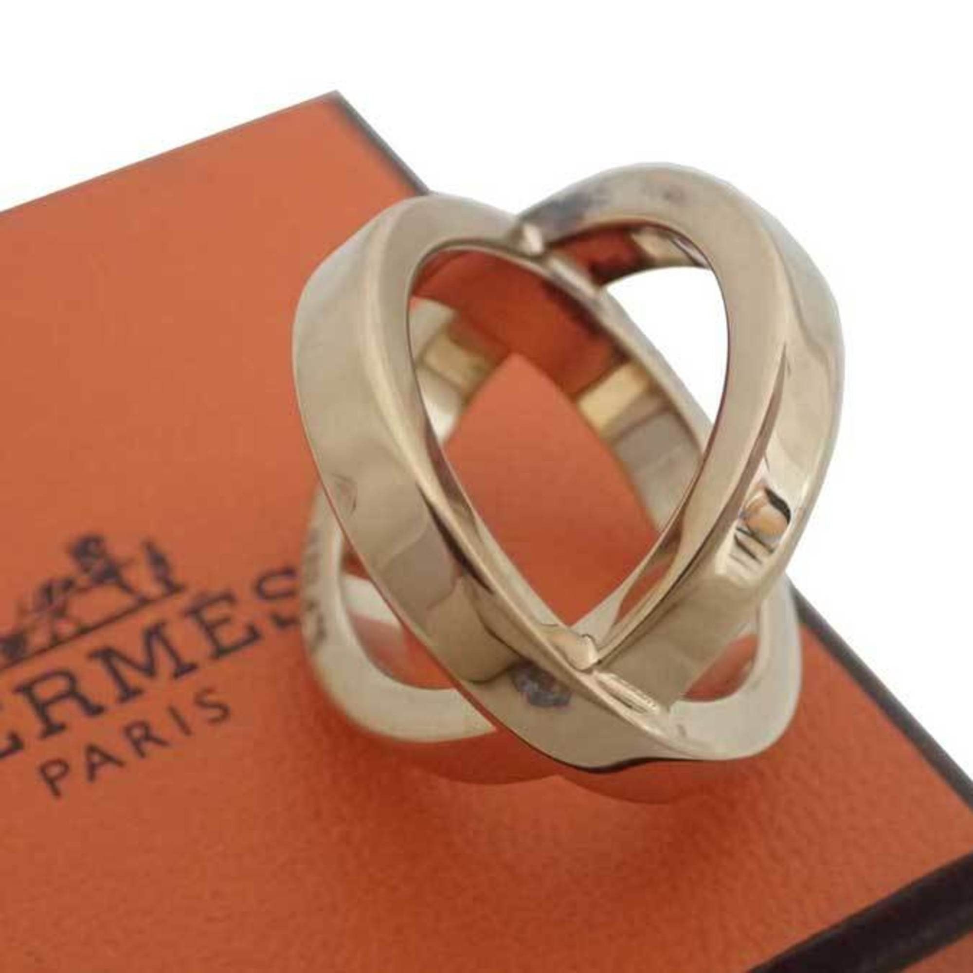image of Hermes Scarf Ring Bijouterie Fantaise Metal Gold Ladies in Black, Women's