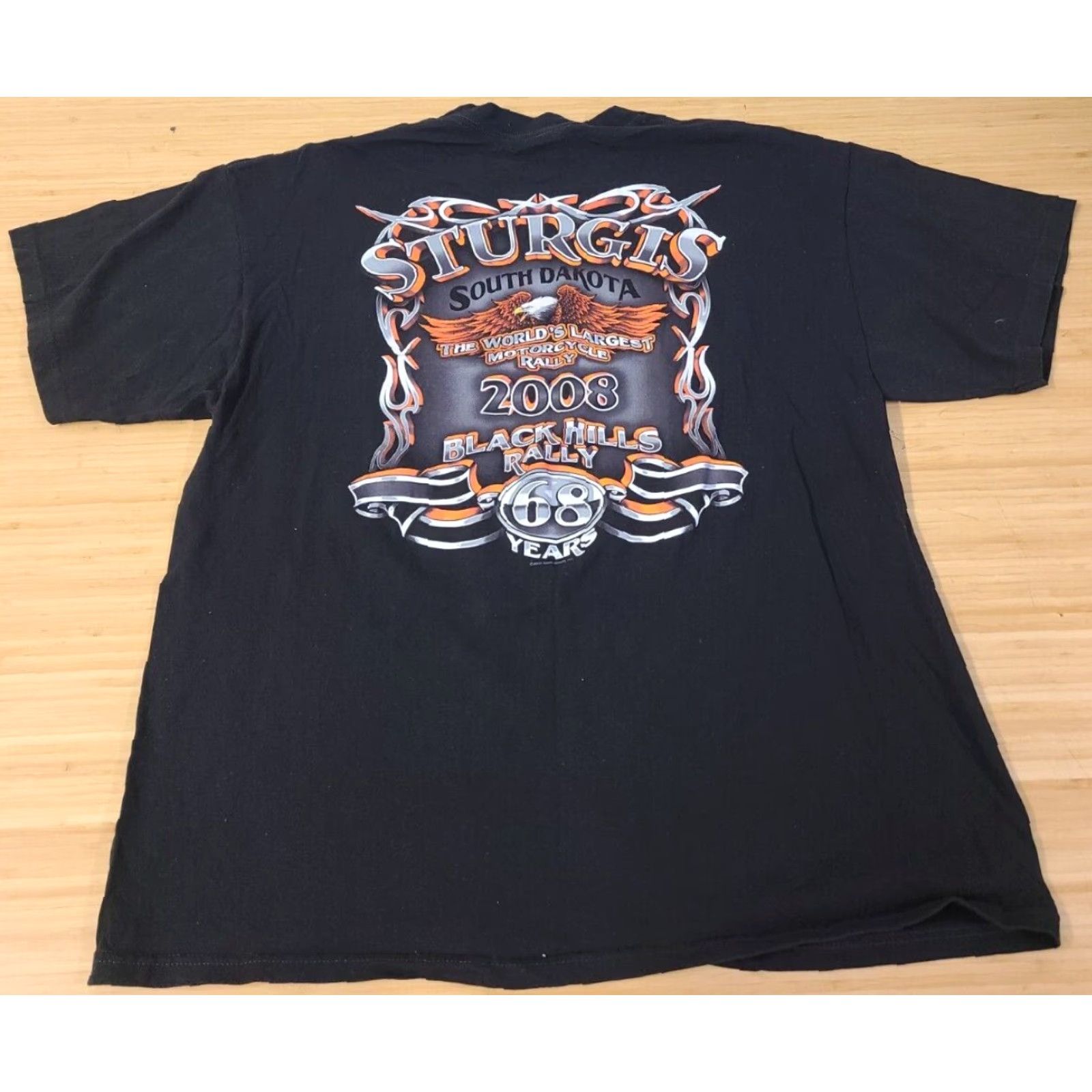 Vintage VINTAGE Sturgis Black Hills Rally 2008 T-Shirt Adult XL Black Biker Crew Neck Short Sleeve Graphic Print Men Mens Size US XL / EU 56 / 4 - 5 Thumbnail