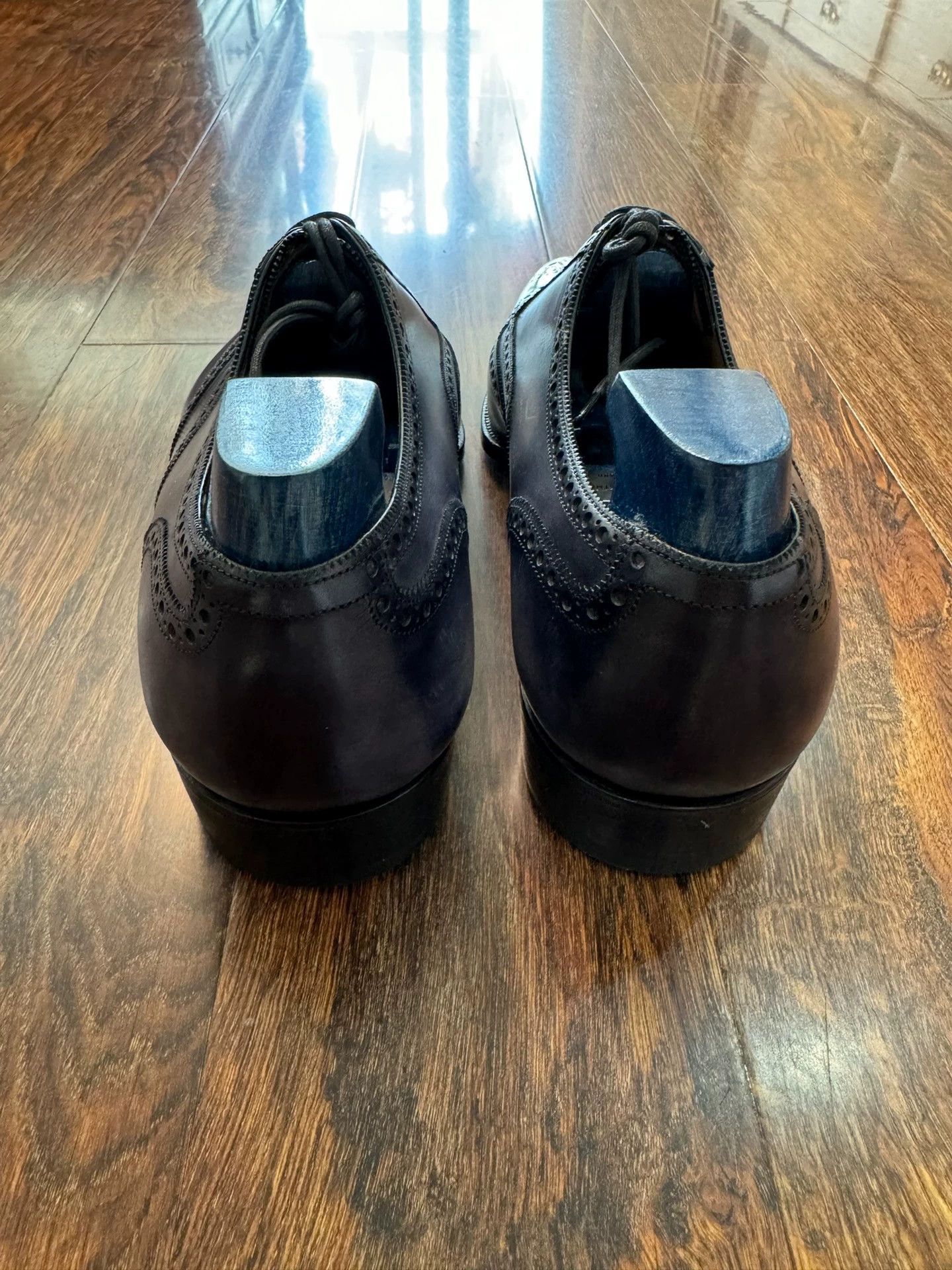 Gaziano & Girling GG Deco MTO UK7 7F Black-Gray Carved Burnished Oxford Size US 7 / EU 40 - 6 Thumbnail