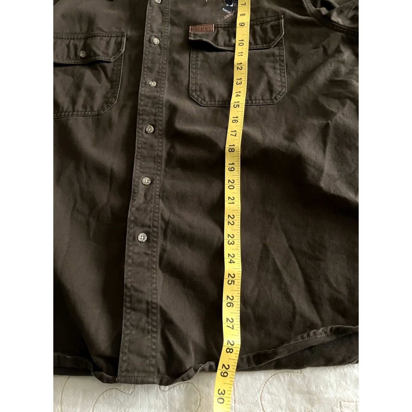 Vintage VINTAGE Woolrich Shirt XL Brown Flannel Embroidered Button-Up Collared Long Sleeve Men’s Size US XL / EU 56 / 4 - 8 Thumbnail
