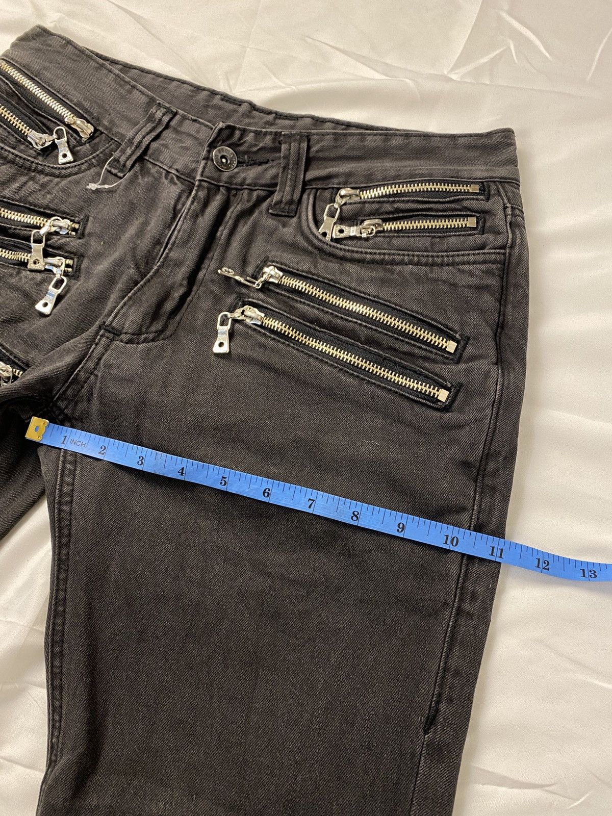 Japanese Brand Semantic Design Multi Zip Punk Bondage Slim Fit Denim Size US 29 - 19 Thumbnail