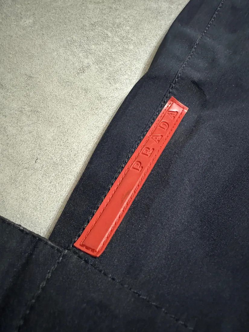 Prada × Vintage 2000s Prada Navy Windbreaker Long Jacket Size US L / EU 52-54 / 3 - 10 Thumbnail