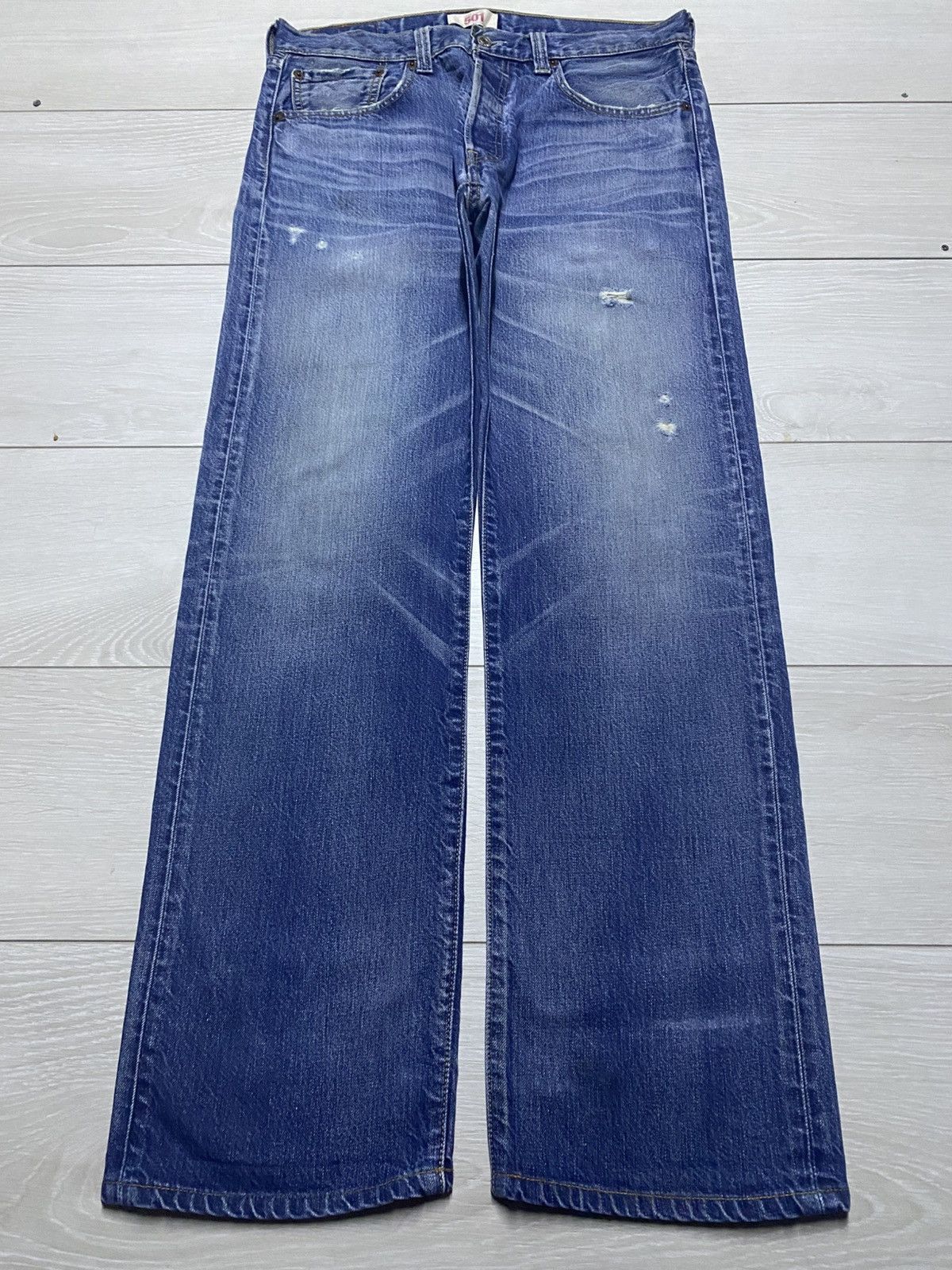 Levi's Vintagw Levis 501 Whisker ButtonFly Distressed Loose Jeans Size US 32 / EU 48 - 1 Thumbnail