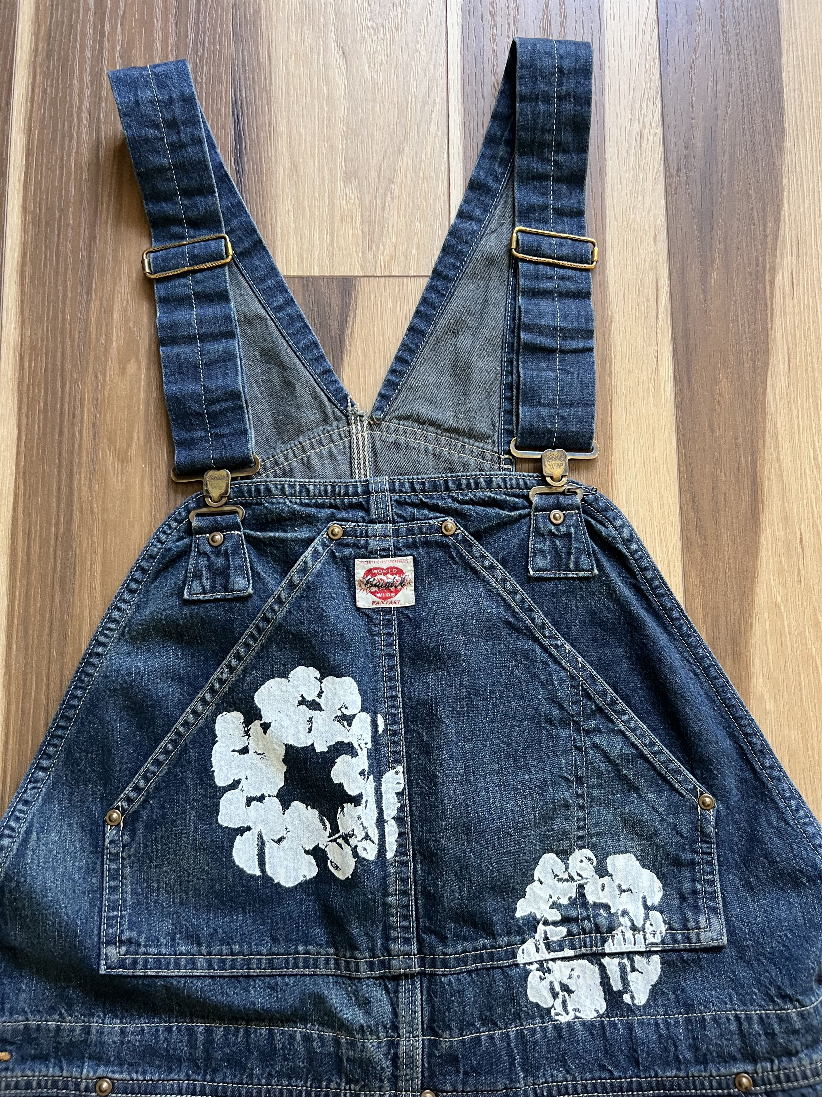 DENIM TEARS × Saint Michael Denim Tears Saint Michael Cotton Wreath Denim Overalls Size US 34 / EU 50 - 2 Thumbnail
