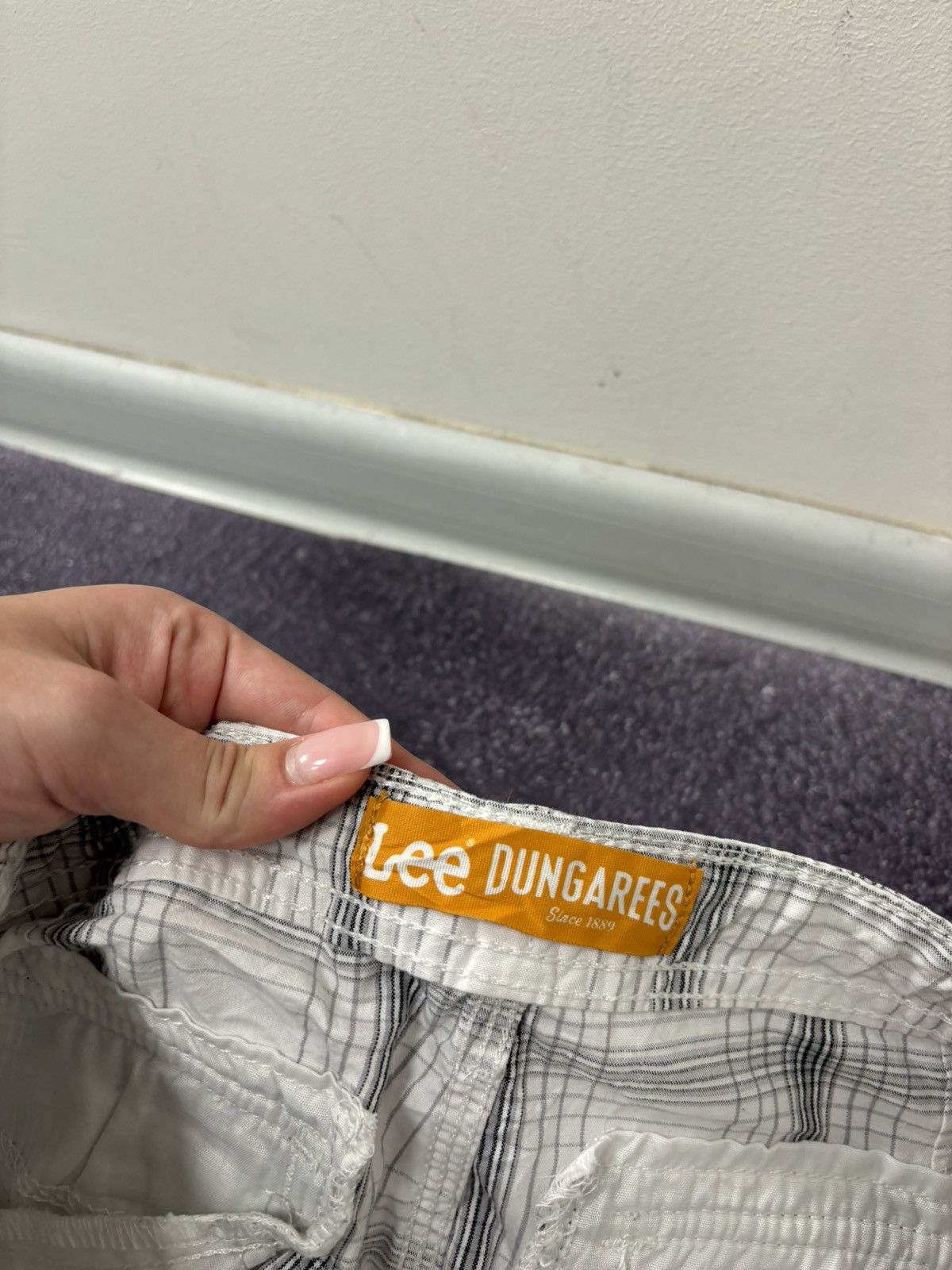 Lee Vintage Lee Dungarees Y2K Hype Check Casual Cargo Shorts Size US 30 / EU 46 - 14 Thumbnail