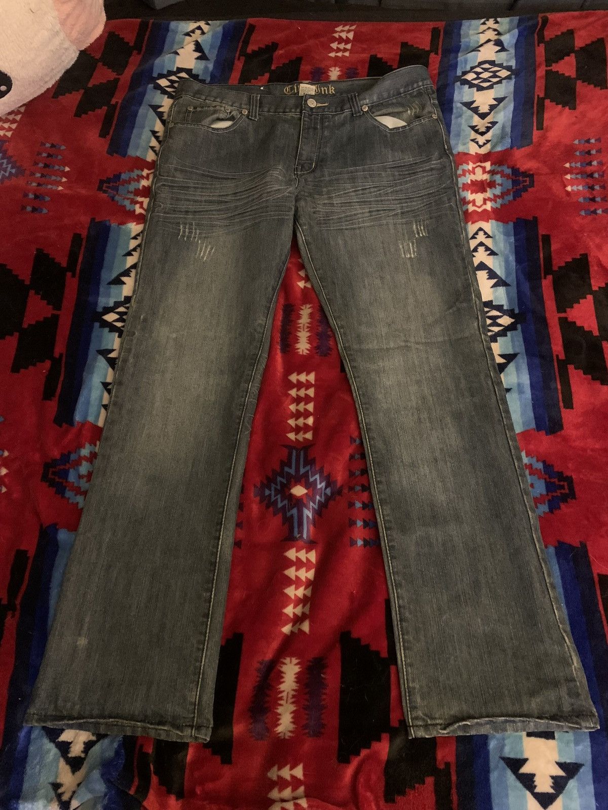 Vintage City Ink y2k distressed baggy jeans Size US 36 / EU 52 - 1 Thumbnail