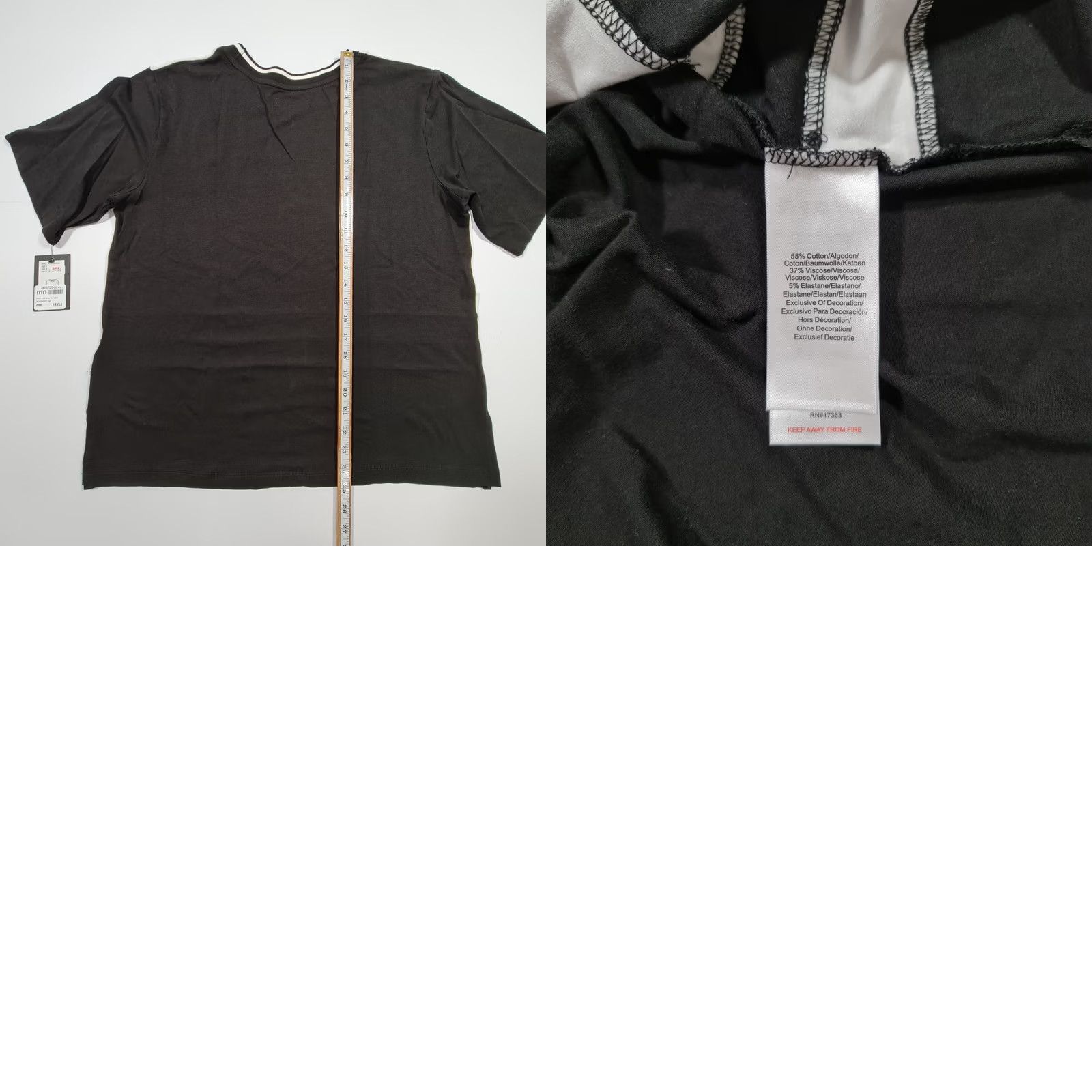 DKNY DKNY Womens Pyjama T Shirt White Black Large Short Sleeves Top Jersey Size L / US 10 / IT 46 - 8 Thumbnail
