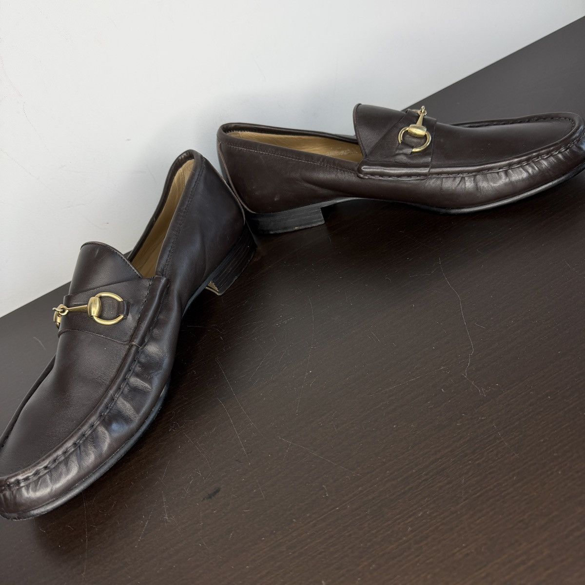 Gucci NEW GUCCI Jordaan Loafers Formal Shoes Leather Brown Size US 11.5 / EU 44-45 - 9 Thumbnail