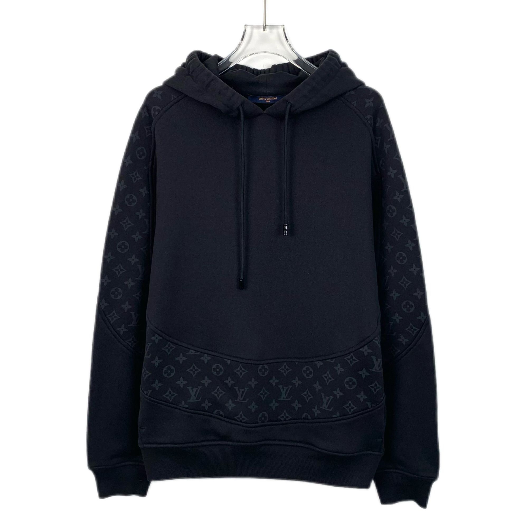 Louis Vuitton Black Monogram Logo Print Cotton Hoodie Sweats