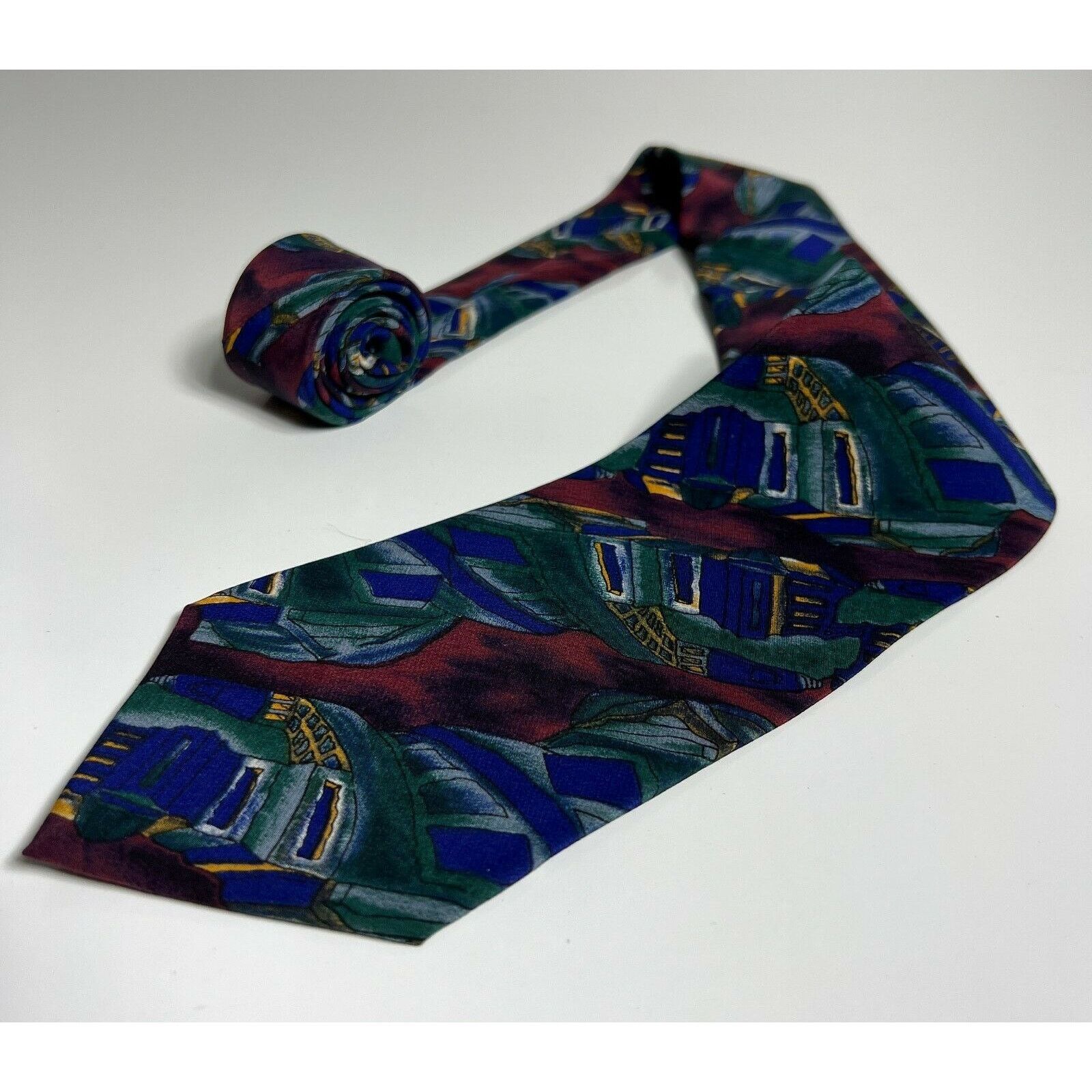 Other Jerry J Garcia Blue Red Green 100% Silk Necktie Neck Tie Size ONE SIZE - 6 Thumbnail