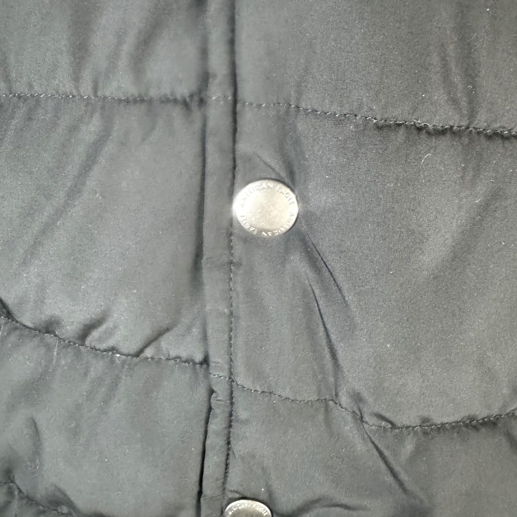 American Eagle Outfitters VINTAGE American Eagle Outfitters Jacket Mens M Black Hooded Quilted Puffer Varsity Snap Front Size US M / EU 48-50 / 2 - 5 Thumbnail