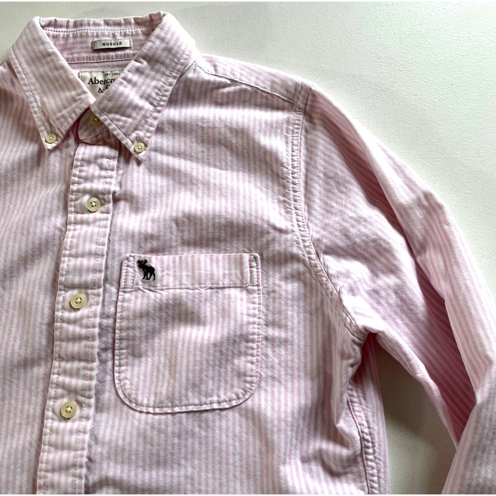 Abercrombie & Fitch VINTAGE Abercrombie & Fitch Button-Down Oxford Shirt Muscle Pink White Striped Sz M Mens Shirt 90s Retro Preppy Size US M / EU 48-50 / 2 - 4 Thumbnail