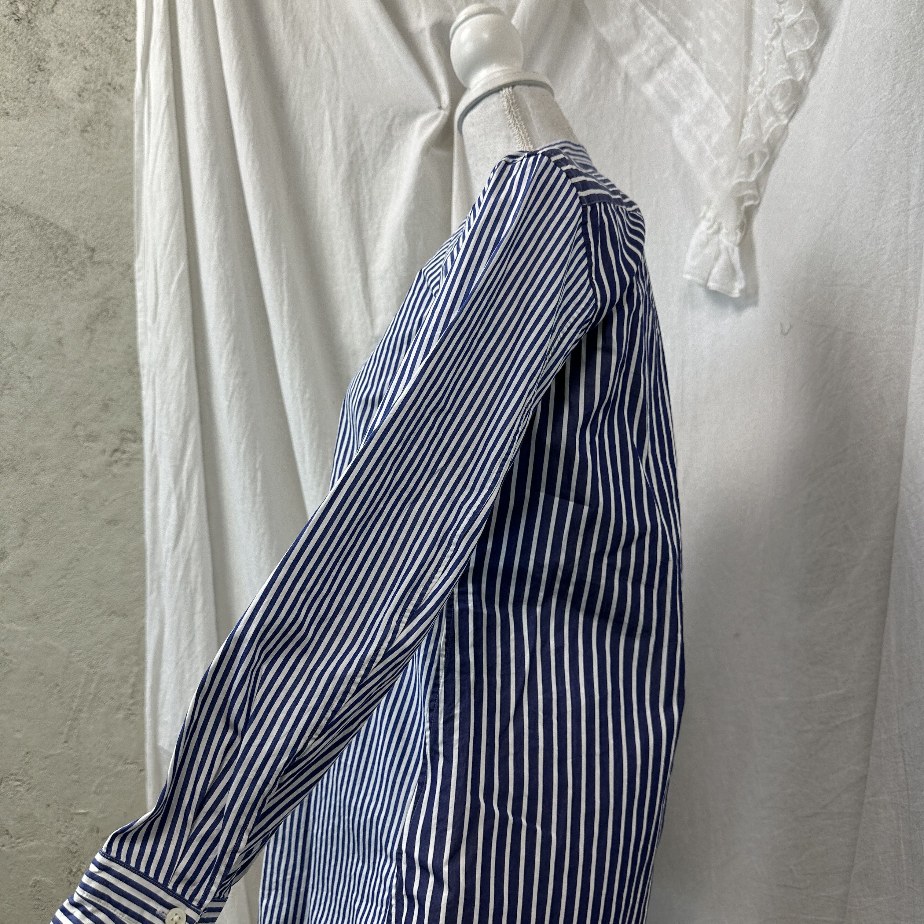 Jil Sander Vintage Striped Stand-Up Collar Jil Sander x Uniqlo Shirt Size XS / US 0-2 / IT 36-38 - 8 Thumbnail