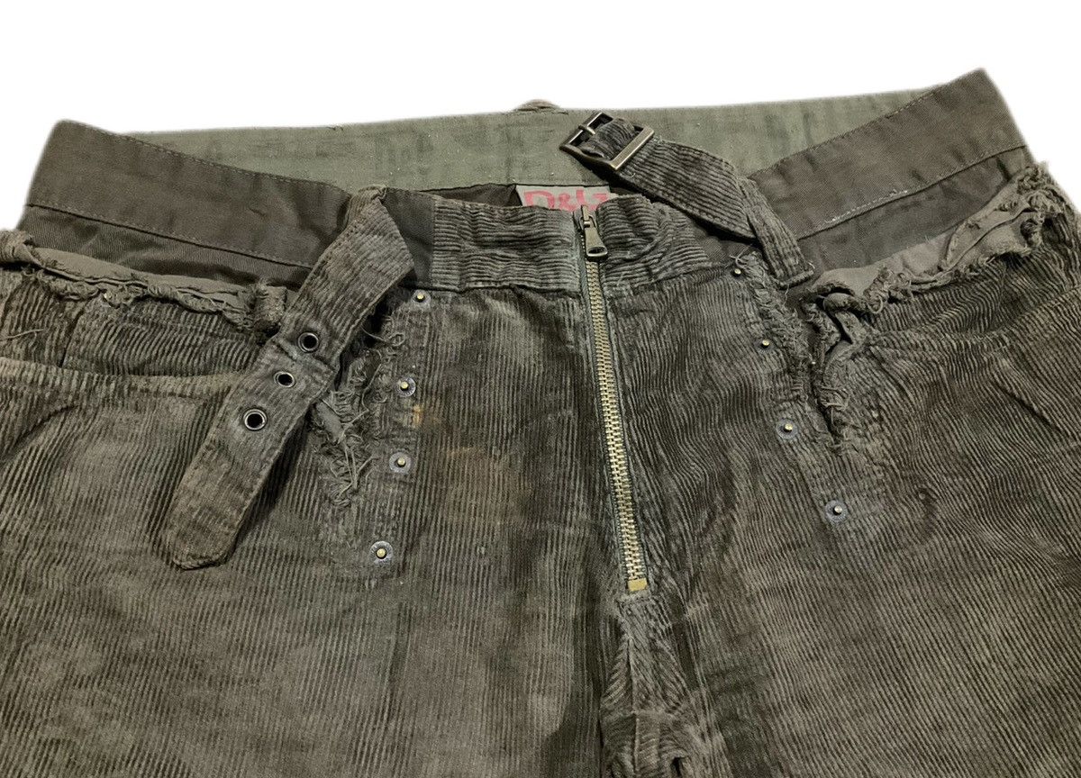 Dolce & Gabbana 🔥Y2K Archived D&G Frayed Corduroy Rebuild Pants Rivet Belt Size US 38 / EU 54 - 5 Thumbnail