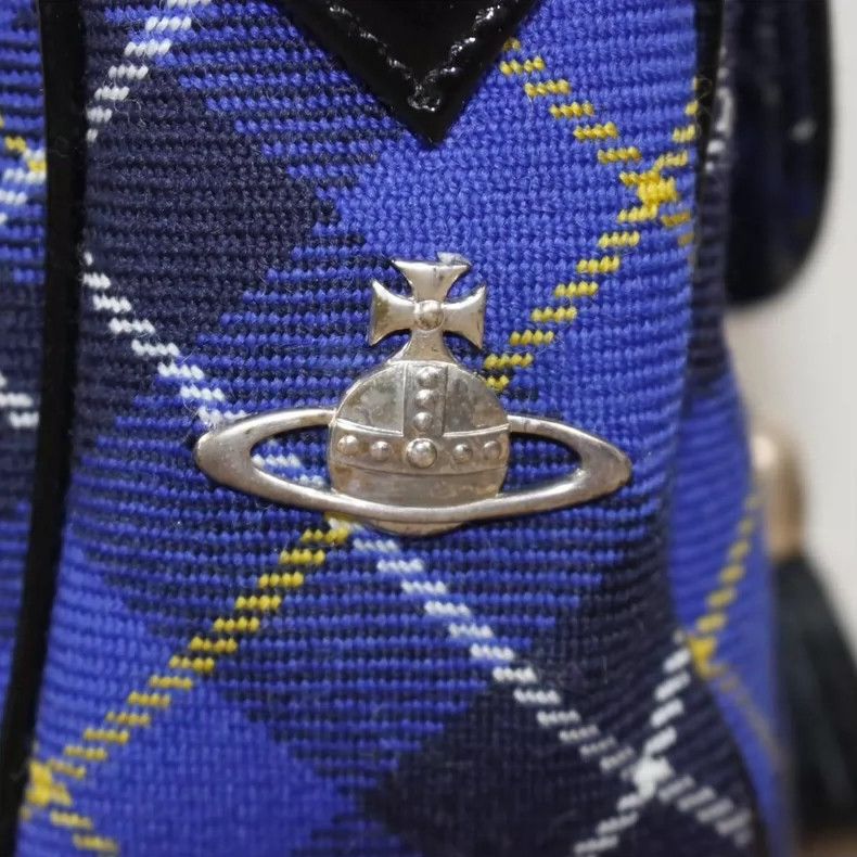 Vivienne Westwood Vivienne Westwood size os Mid-old blue checkered flap tasse Size ONE SIZE - 5 Thumbnail