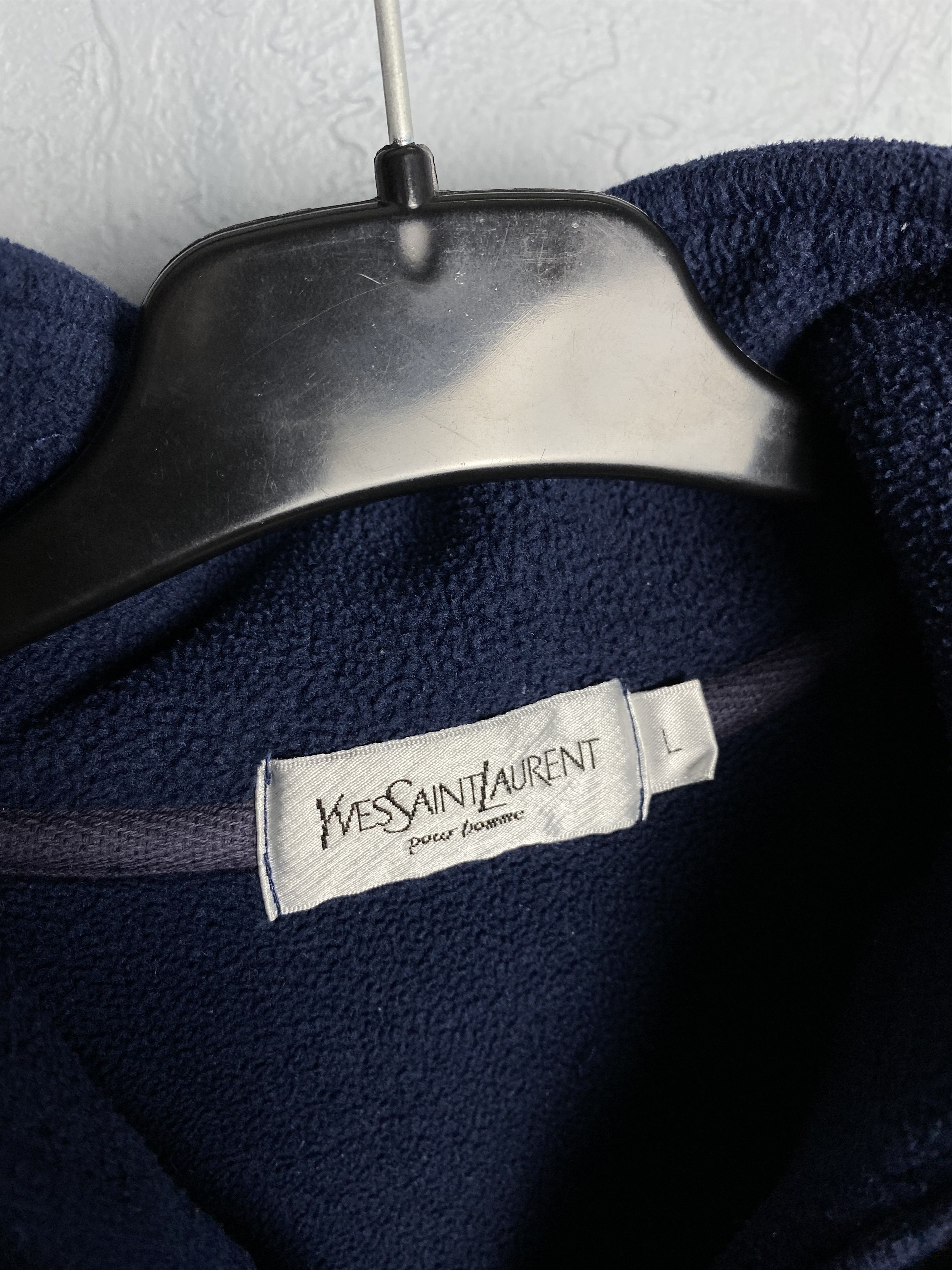 Yves Saint Laurent Yves Saint Laurent YSL Mens BIG LOGO Fleece Jacket Size US L / EU 52-54 / 3 - 5 Thumbnail