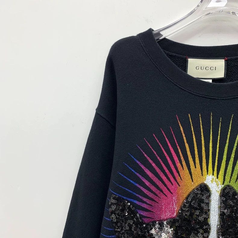 Gucci Gucci Black cat letter sequin cotton round-neck long-sleev Size US L / EU 52-54 / 3 - 3 Thumbnail