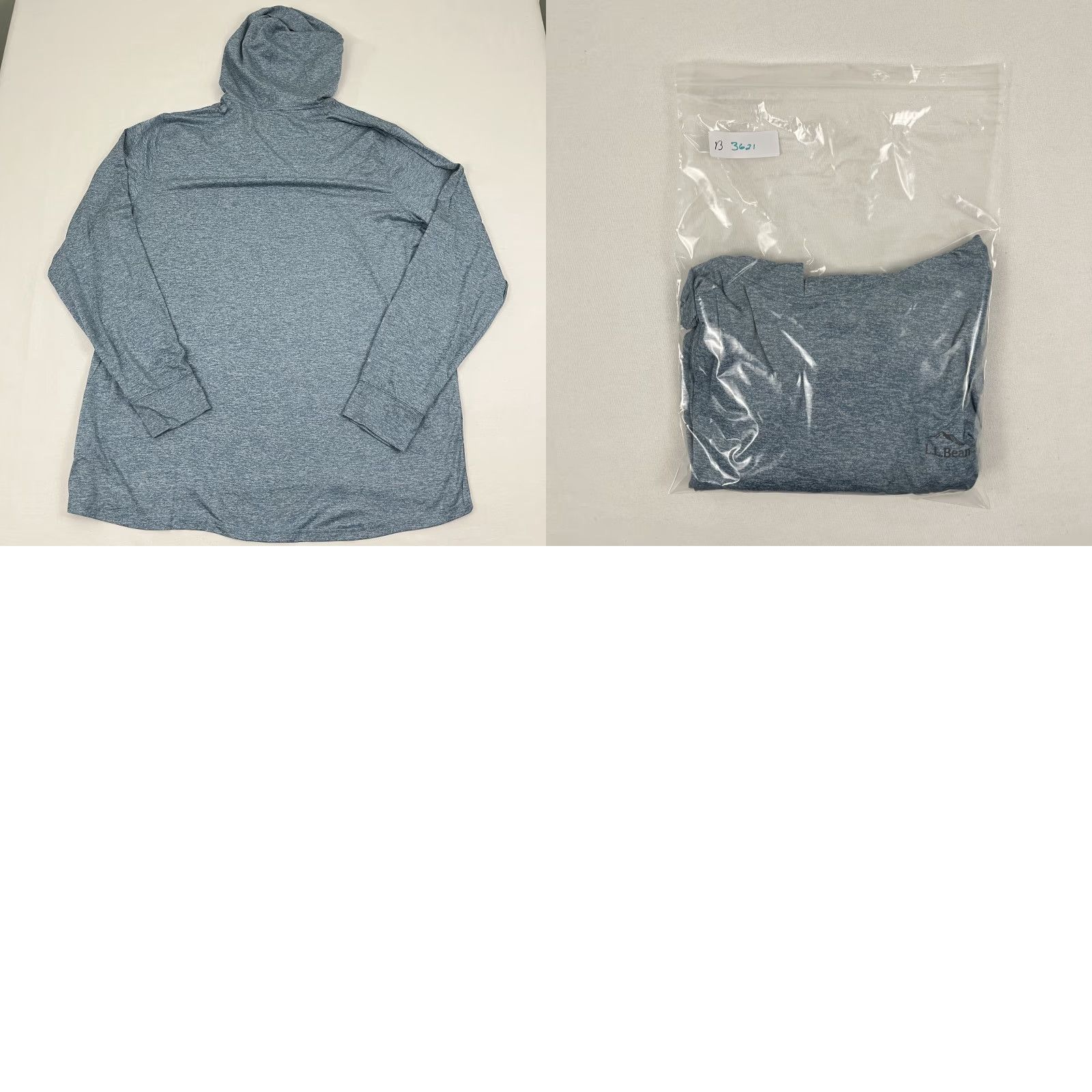 Vintage LL Bean Insect Shield ProKnit Hoodie Mens 2XLT Tall Heather Blue Hiking Stretch Size US XXL / EU 58 / 5 - 8 Thumbnail