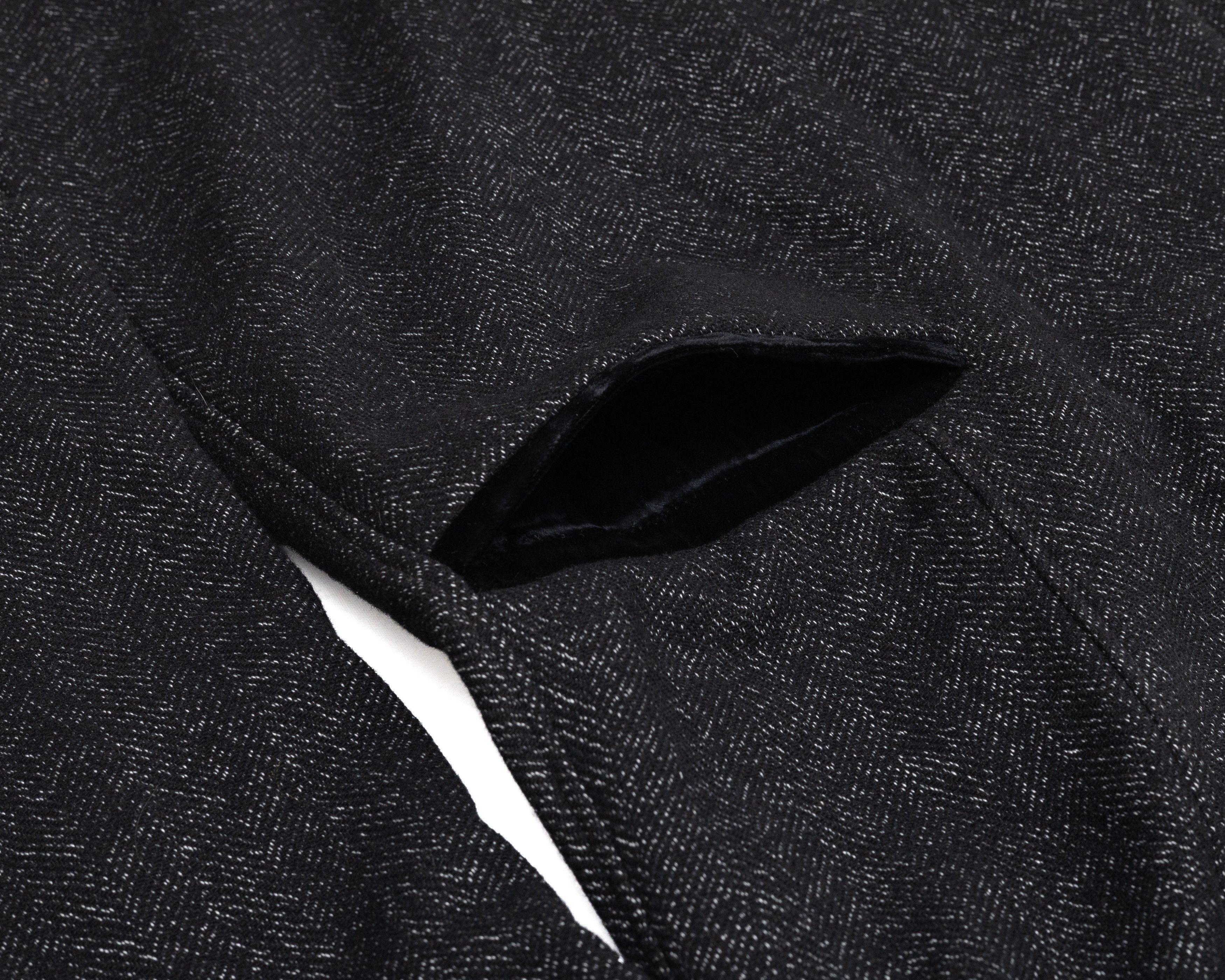 Emporio Armani EMPORIO ARMANI 2005 Wool Coat w Velvet Stand-Up Collar Size US L / EU 52-54 / 3 - 3 Thumbnail