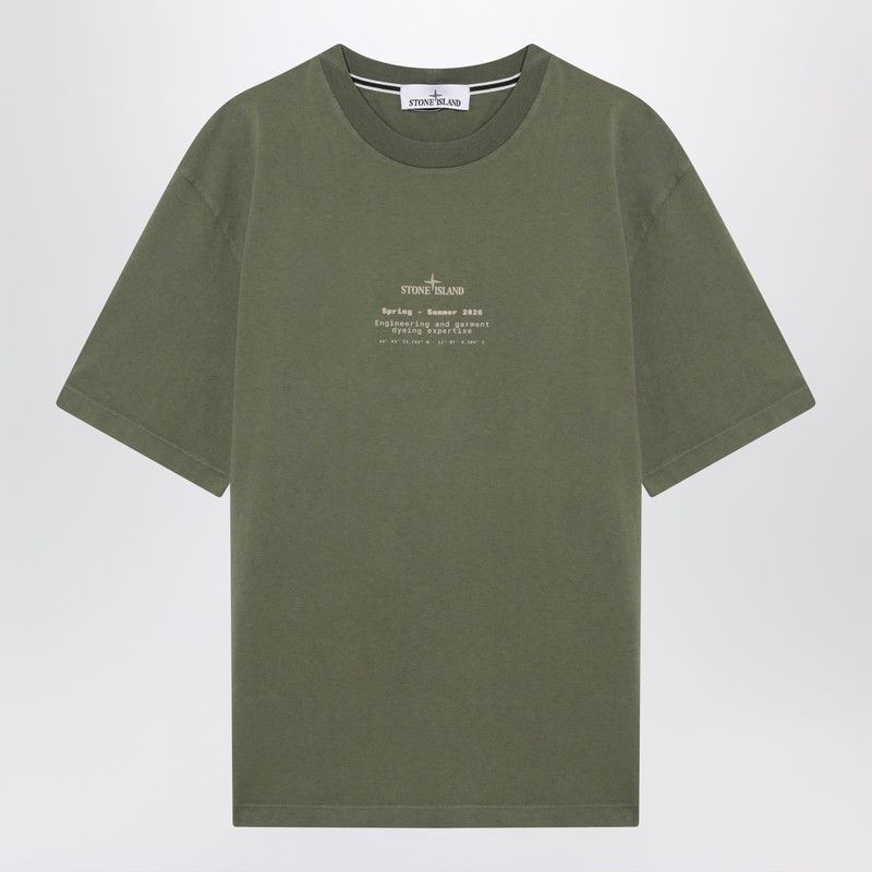 Stone Island Military Green T-Shirt With Regular Fit