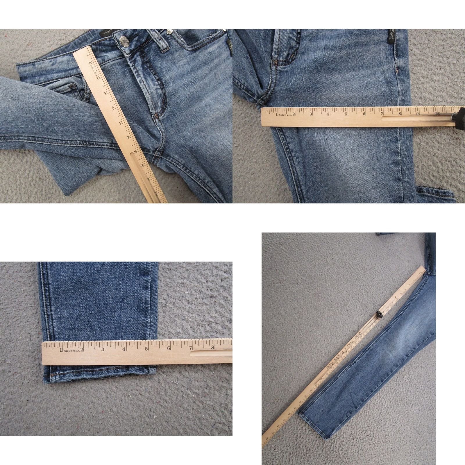 Silver Jeans Co. Silver Jeans Co Blue Stretch Elyse Straight Leg Jeans Womens Size 24x29 Size 42" / US 20 - 8 Thumbnail