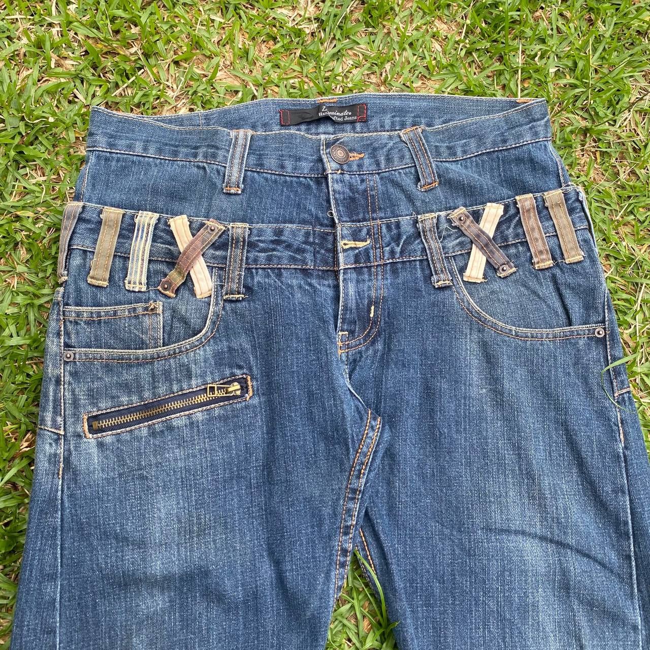 If Six Was Nine × Le Grande Bleu (L.G.B.) Dominate Handcrafted Double Waisted Jeans Size US 33 - 10 Thumbnail