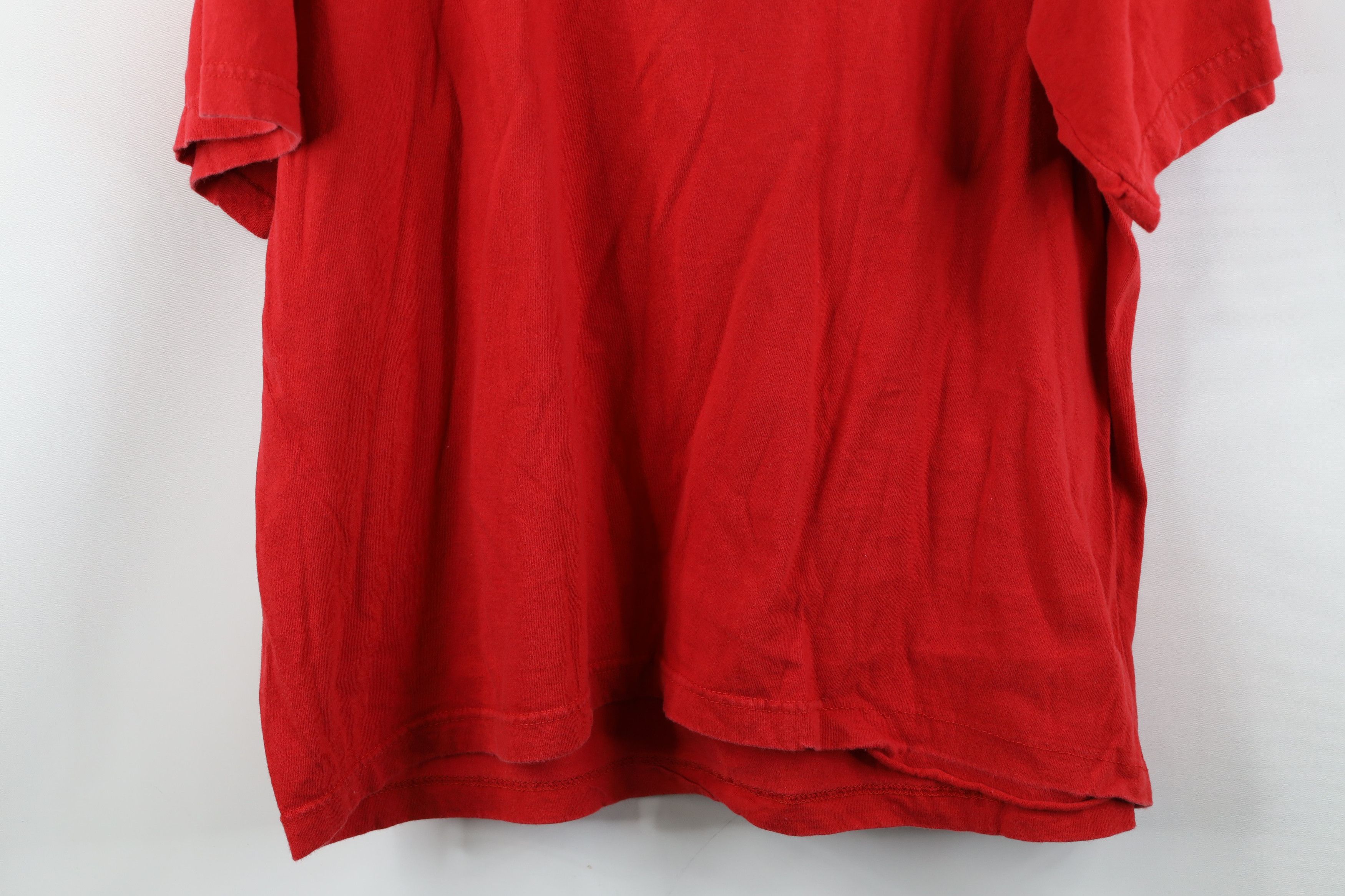 Vintage Vintage 90s Script Detroit Red Wings Hockey T-Shirt Red Size US XL / EU 56 / 4 - 14 Thumbnail