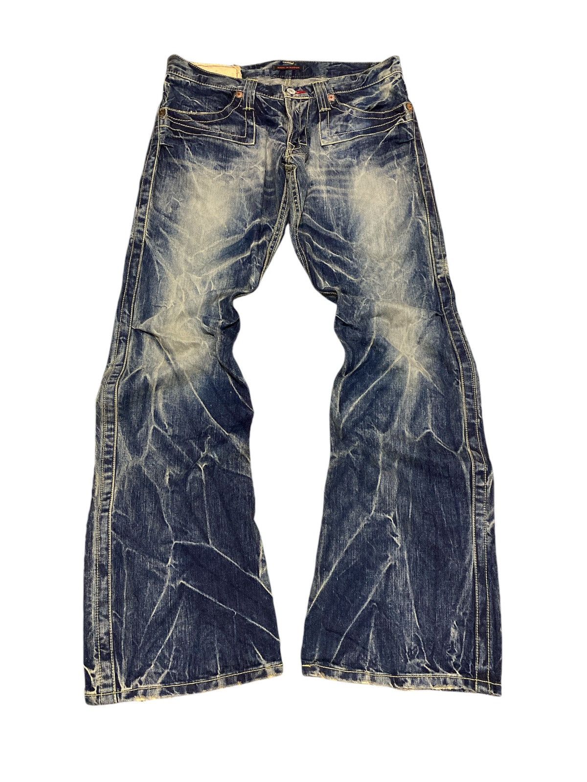 Japanese Brand Vintage Blue way mudmax Rusty Flare pants Size US 33 - 2 Thumbnail