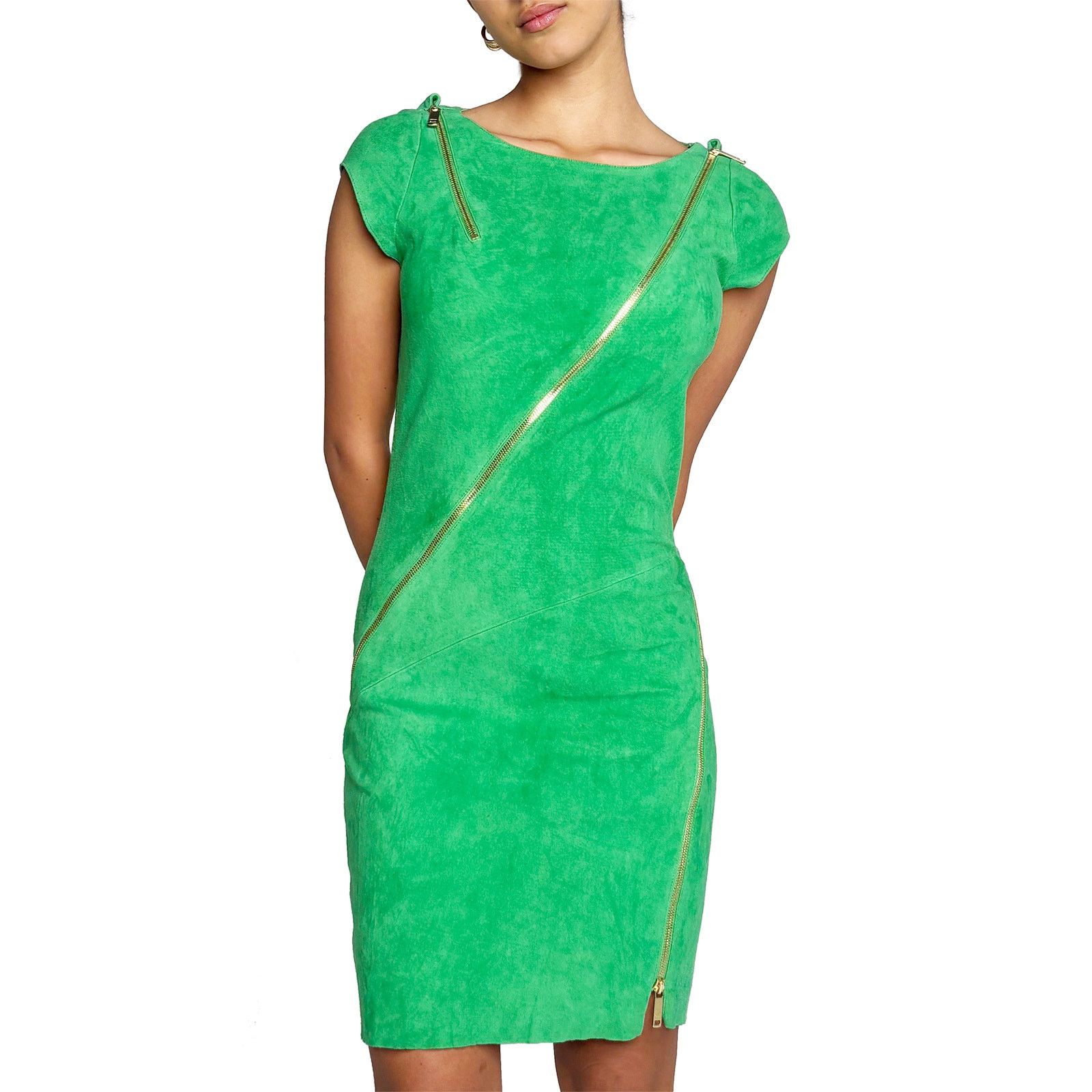Jitrois Green suede dress Size M / US 6-8 / IT 42-44 - 4 Thumbnail