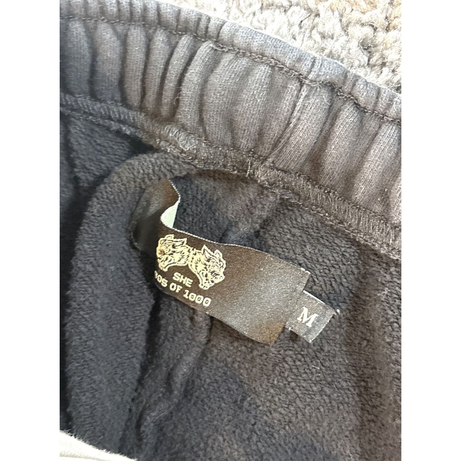 Vintage SHE Jogger Pants Womens M Black Fleece Tapered Drawstring Pockets 905 Of 1000 Shoes? Size 32" / US 10 / IT 46 - 5 Thumbnail