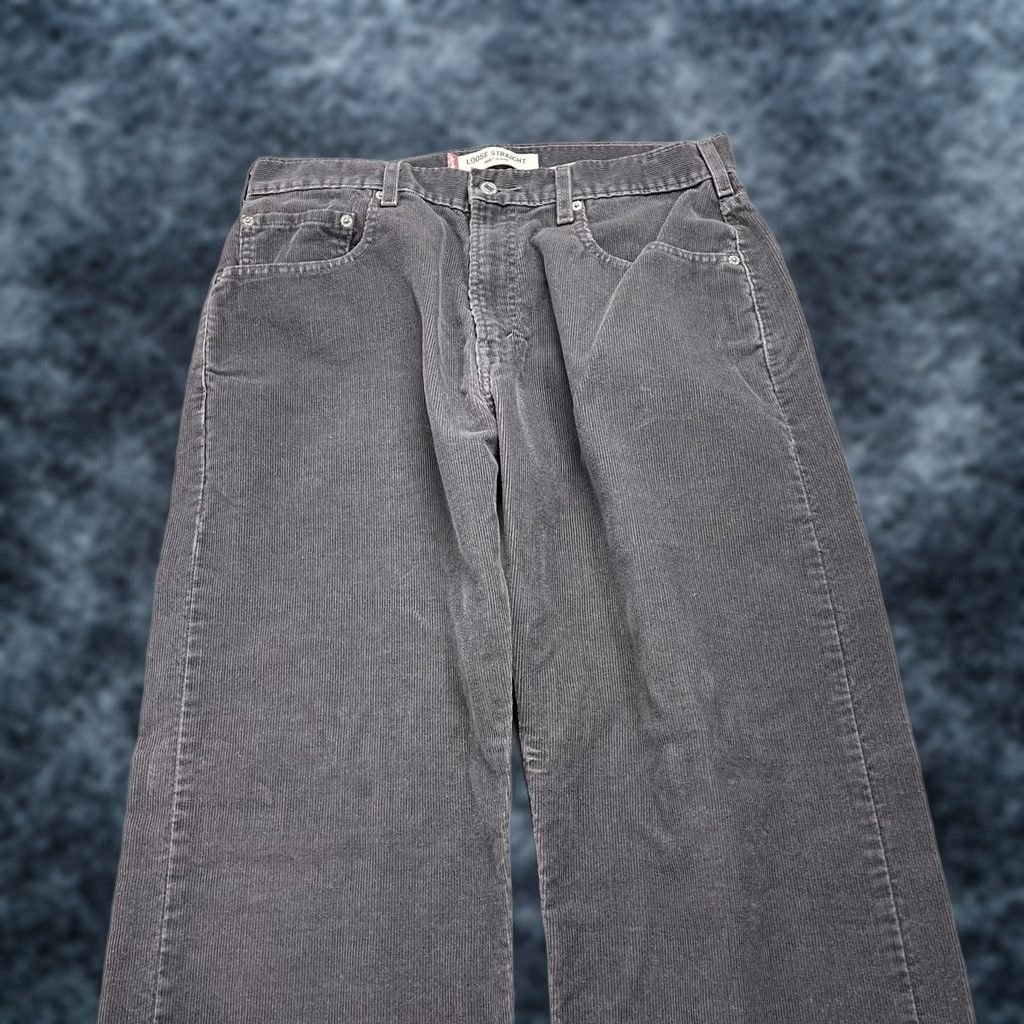Levi's VINTAGE Levi's 569 Jeans Mens 34x30 Gray Corduroy Straight 5-Pocket Design Levi's 500 Series 90s Grunge Retro Mens Size US 34 / EU 50 - 1 Thumbnail