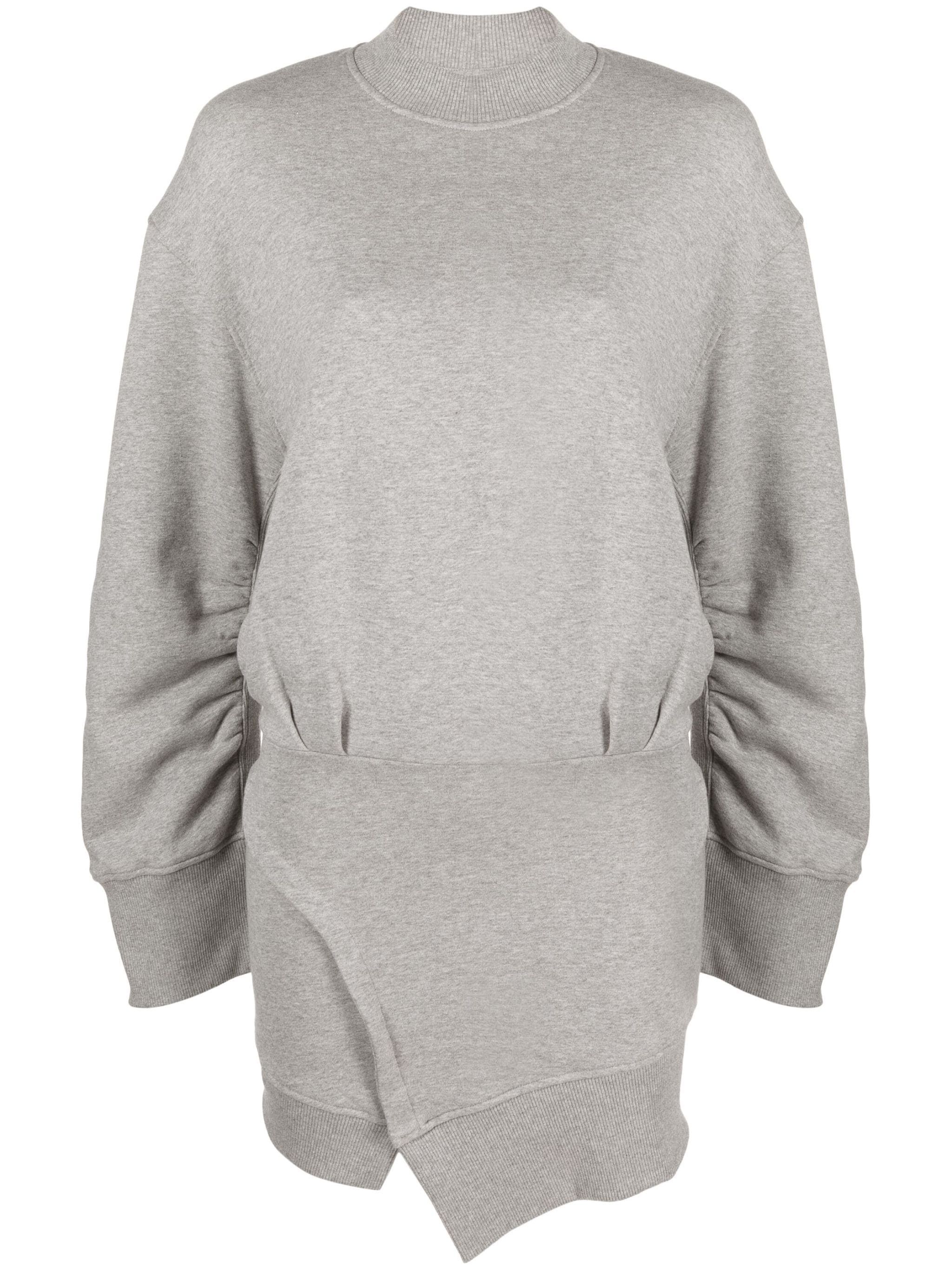 The Attico o1s22i1n1024 Ivory Fleece Mini Dress in Grey Size S / US 4 / IT 40 - 1 Thumbnail