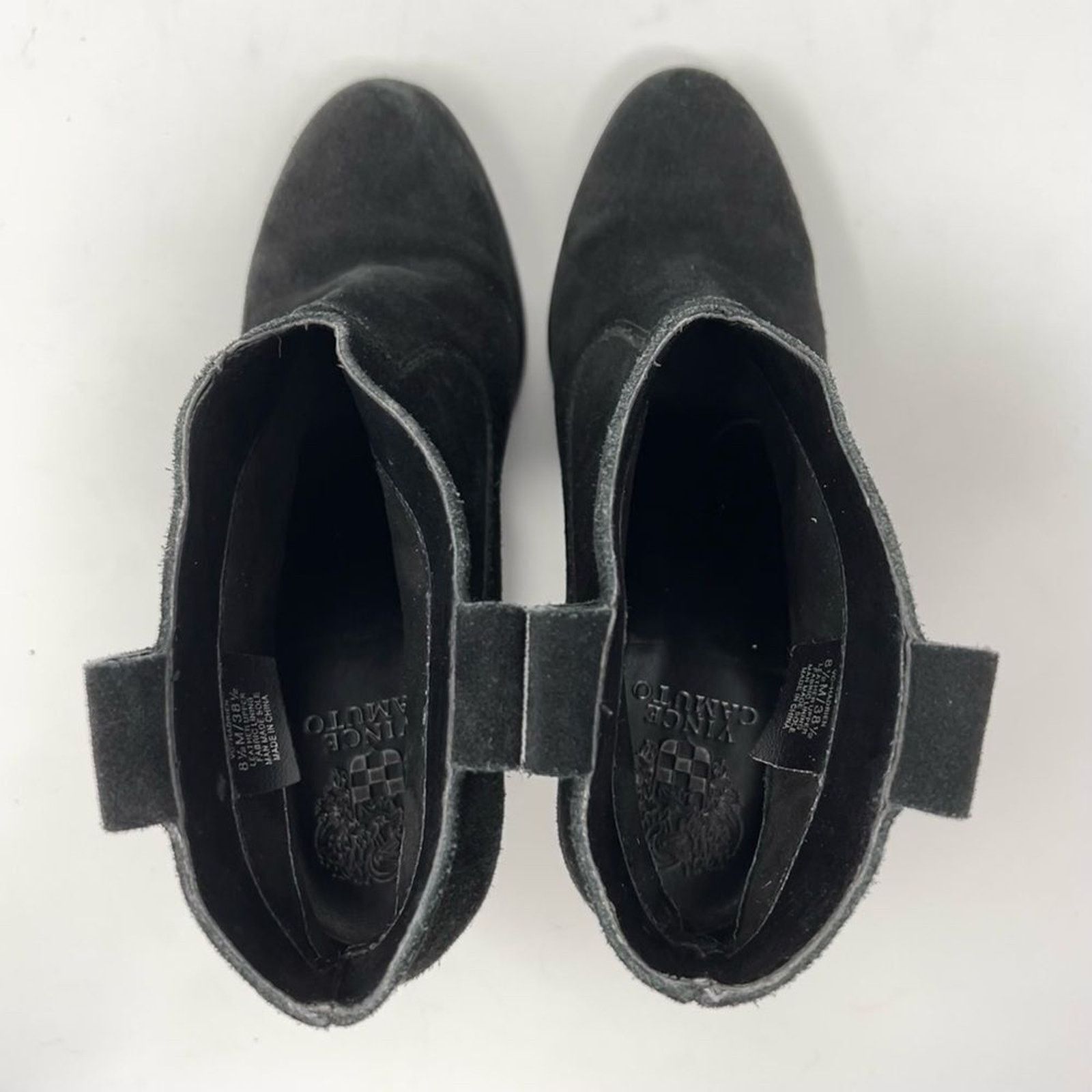 Vince Camuto Vince Camuto Hadrian Leather Ankle Booties Black Size 8.5M Size US 8.5 / IT 38.5 - 6 Thumbnail