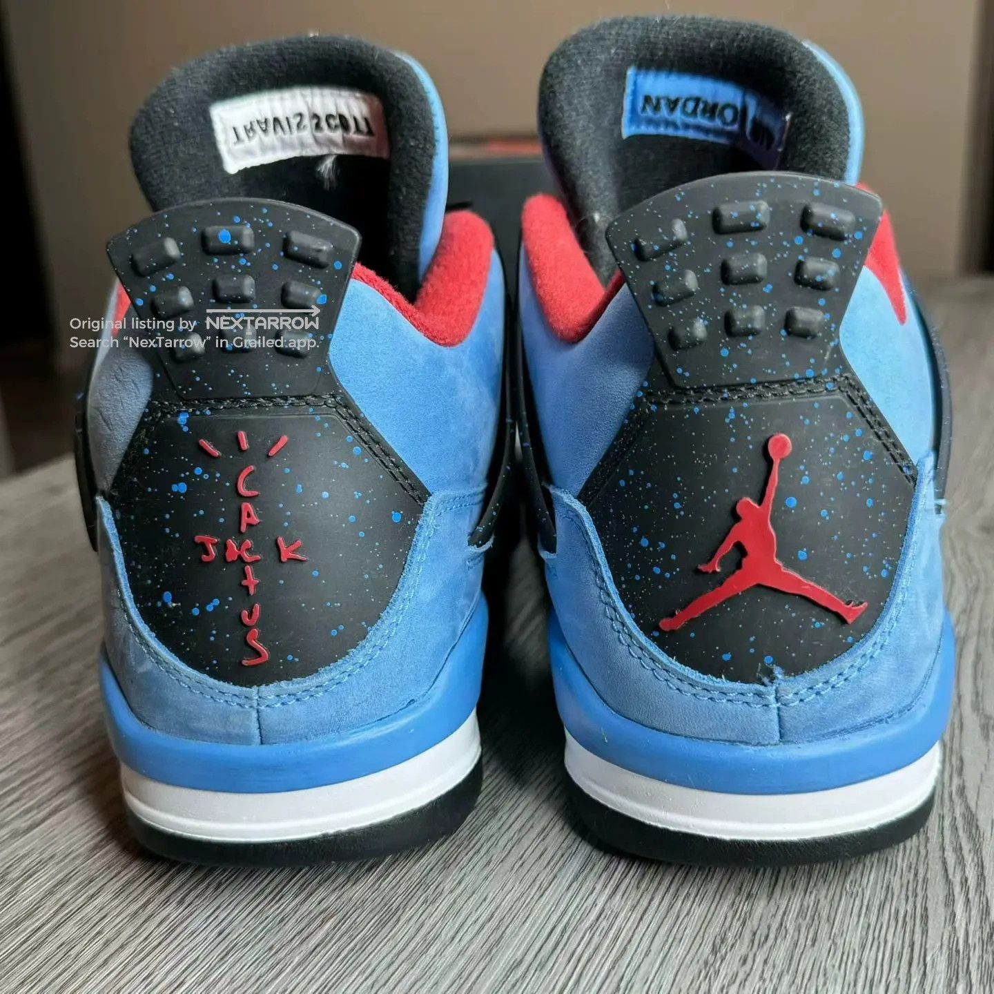 Ts Cactus Jack X Jordan Air Jordan 4 42 Near Mint in Blue, Men's (Size 9) — image 3 of 6