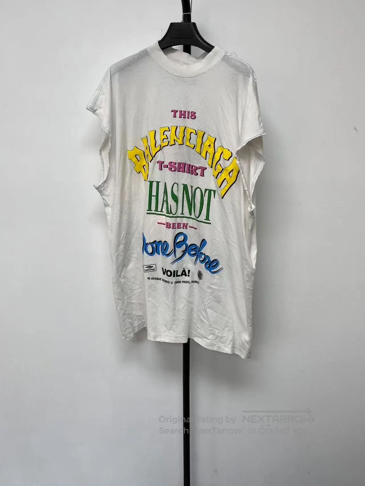Balenciaga Balenciaga Oversized Off White Sleeveless T-Shirt. Size US L / EU 52-54 / 3 - 1 Thumbnail
