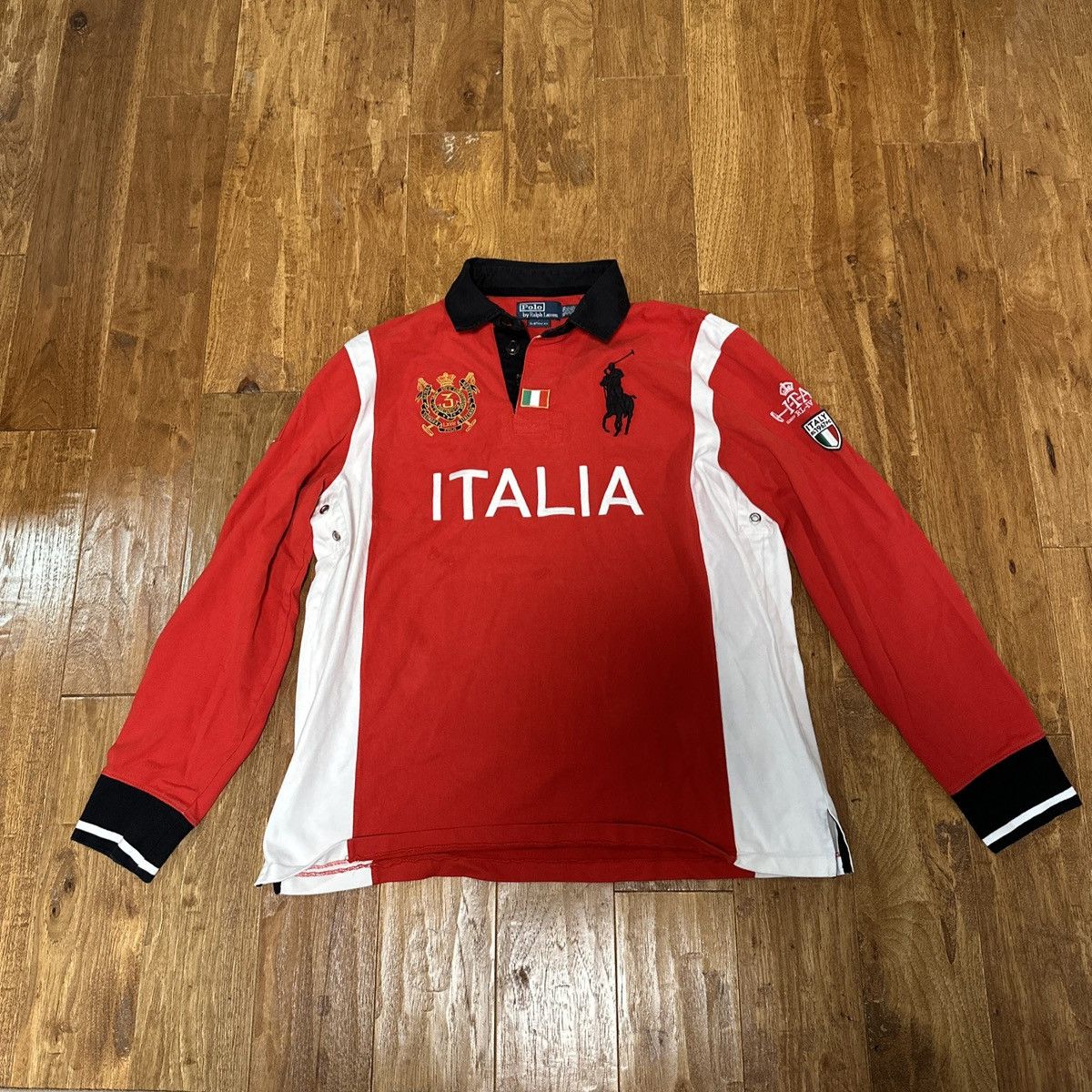 Vintage Polo Ralph Lauren Italy Track & Field Championship Polo Shirt Size XL