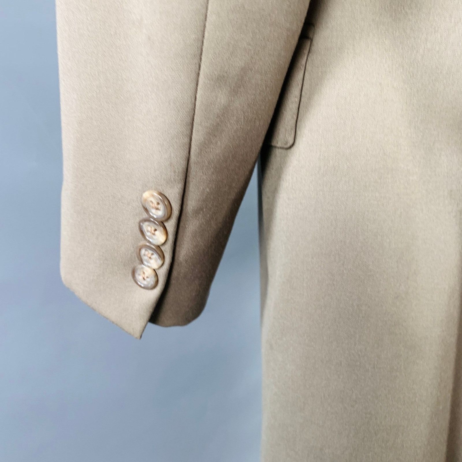 Polo Ralph Lauren Size 46 Taupe Virgin Wool Notch Lapel Sport Coat Size 46R - 4 Thumbnail