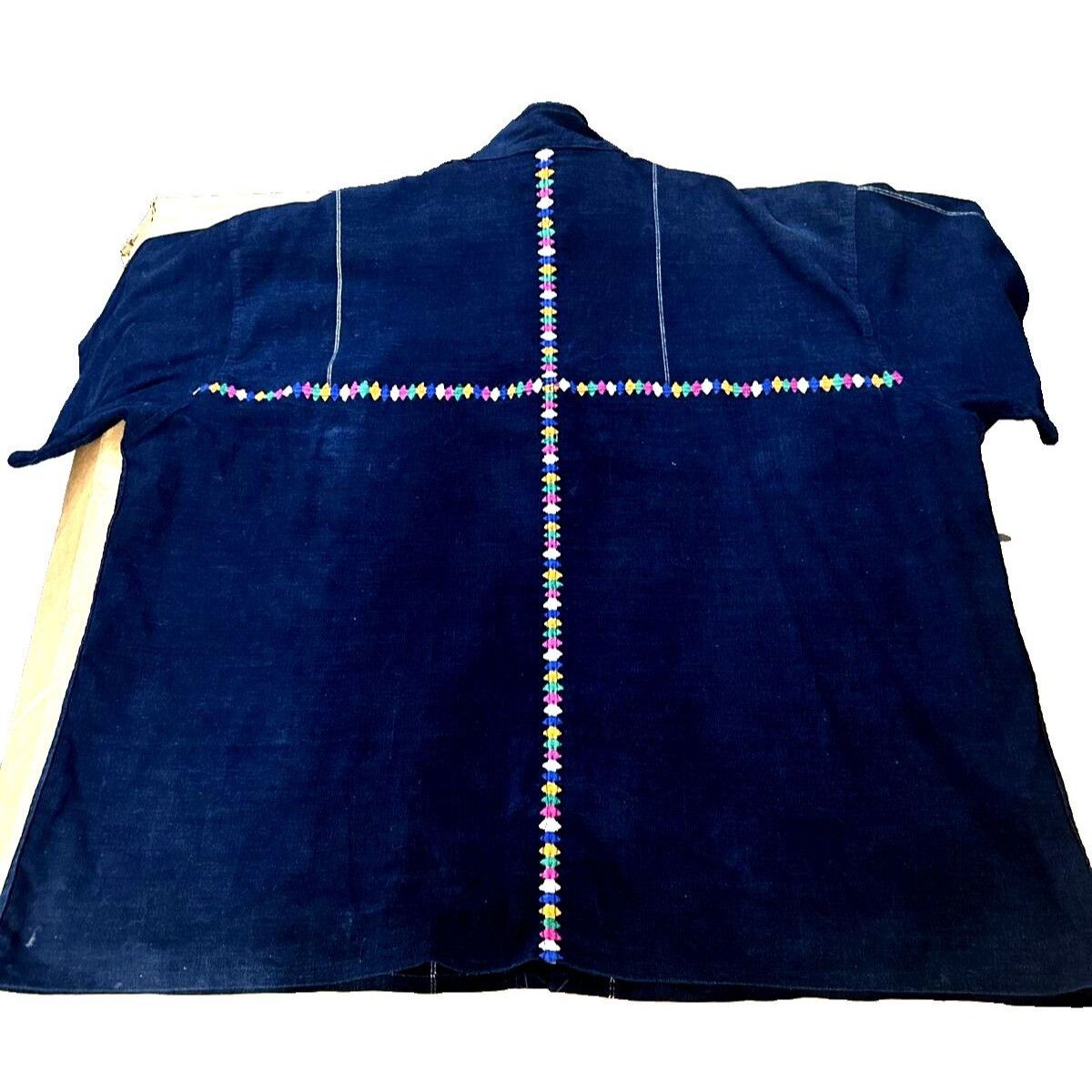 Other CCC Guatemalan Made Cotton Acrylic Mens Short Sleeve Navy Bl Size US XXS / EU 40 - 4 Thumbnail