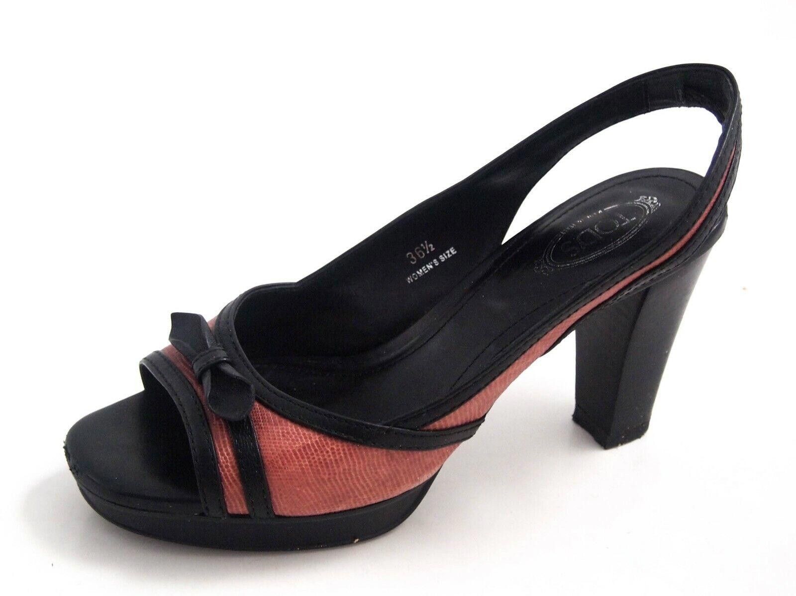 Tod's Tod's Sandals High Heel Pink Black Leather EU 36.5 US 6.5 Size US 6.5 / IT 36.5 - 1 Thumbnail