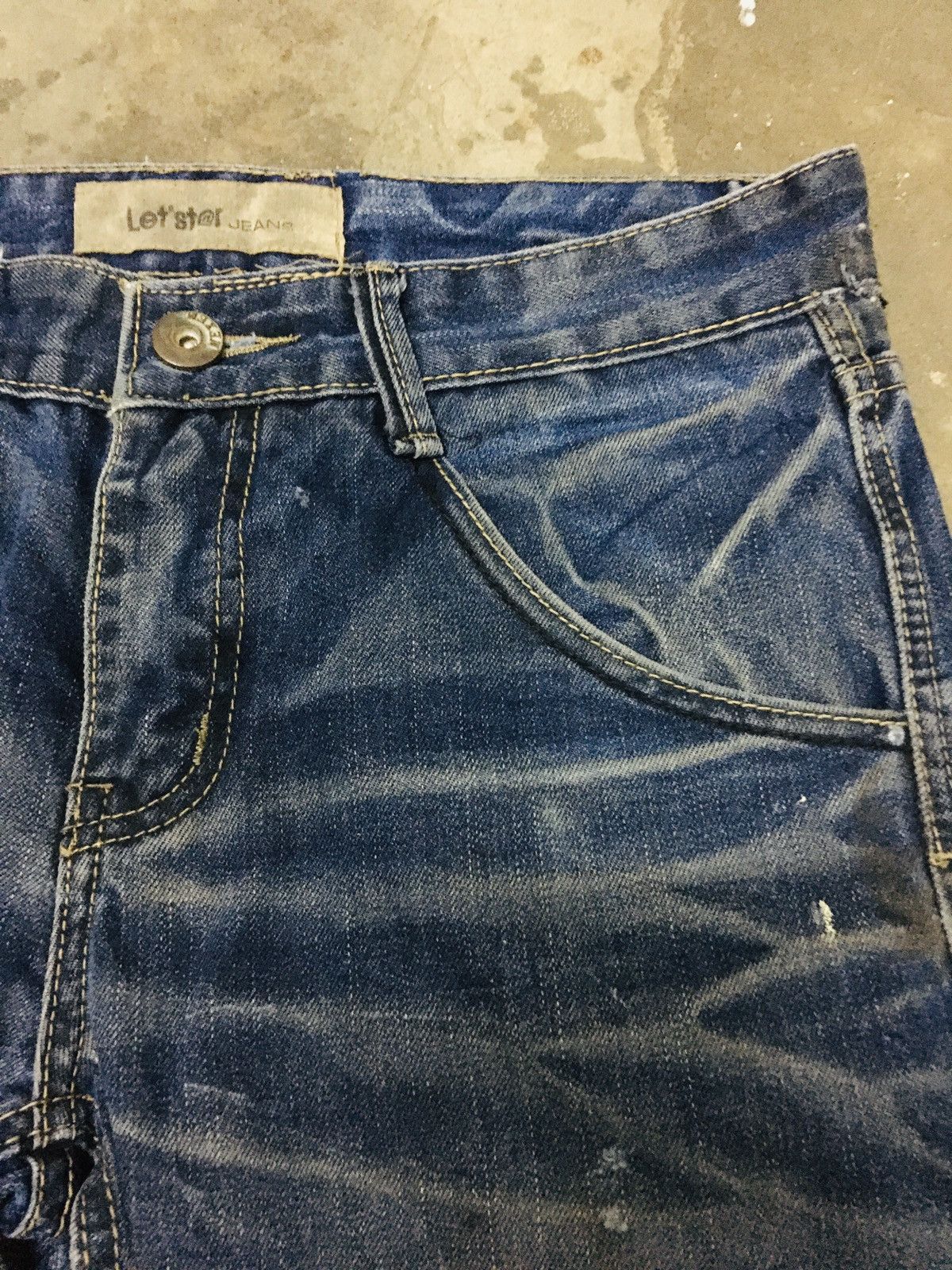 Japanese Brand Let’star Distressed Jeans (15) Size US 31 - 7 Thumbnail